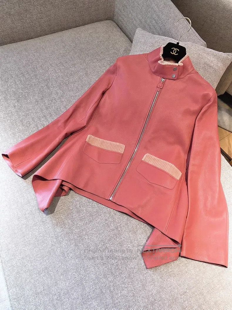 Hermes Hermes Watermelon pink cape-style calfskin leather jacket Size XS / US 0-2 / IT 36-38 - 1 Thumbnail