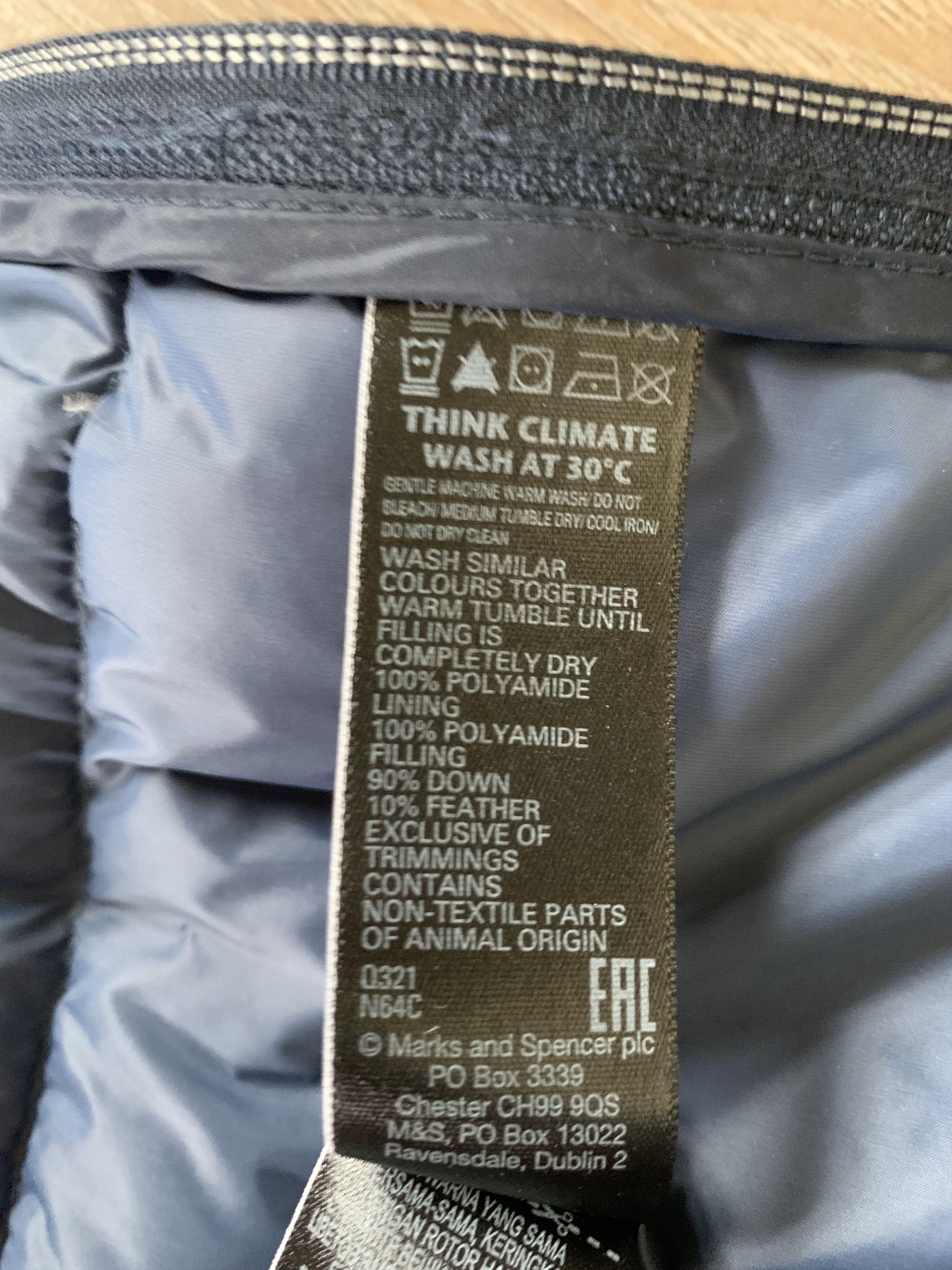 Marks & Spencer Marks & Spencer Mens Basic Blue Down Vest Size US L / EU 52-54 / 3 - 10 Thumbnail