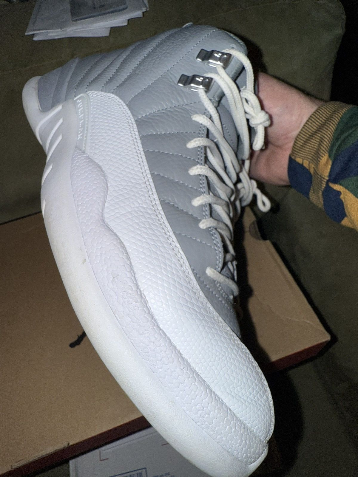Jordan Brand Air Jordan 12 Stealth Retro cool grey OG Box size 10.5 EXC! Size US 10.5 / EU 43-44 - 16 Thumbnail