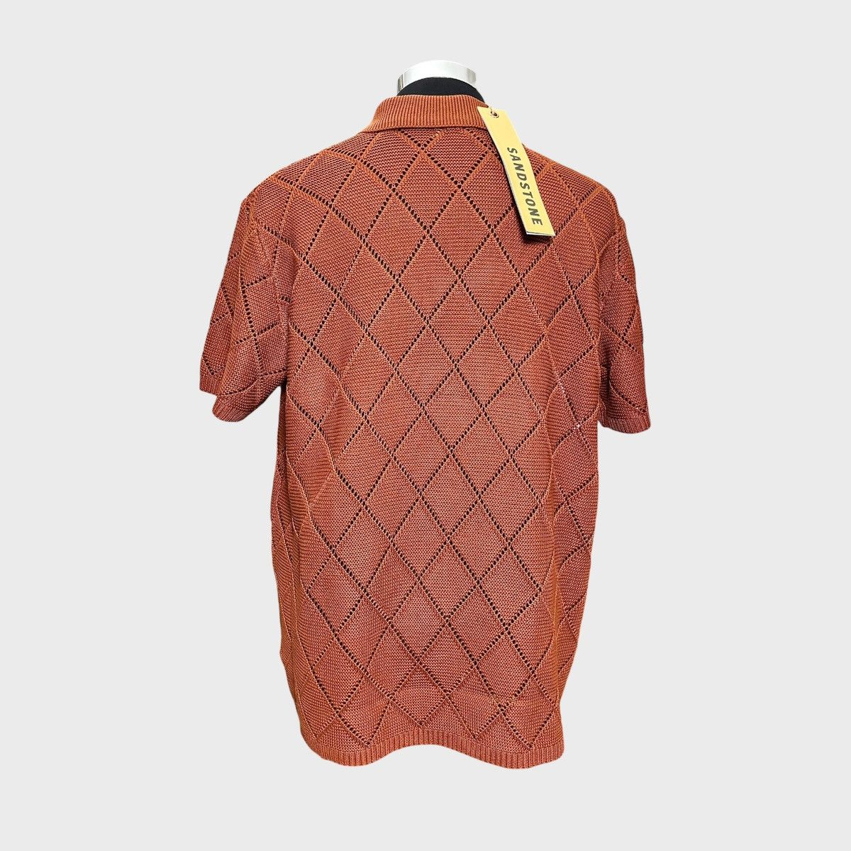 Other Sandstone Man’s Rust Pointelle Knit Sweater Sz M Size US M / EU 48-50 / 2 - 5 Thumbnail