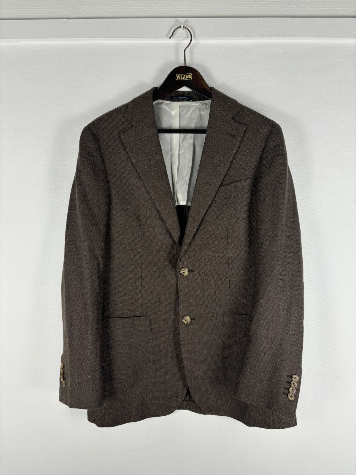Suitsupply Marling Evans Havana Patch-HL Linen-Wool Casual Sport Blazer Coat Jacket Size 48S - 1 Thumbnail