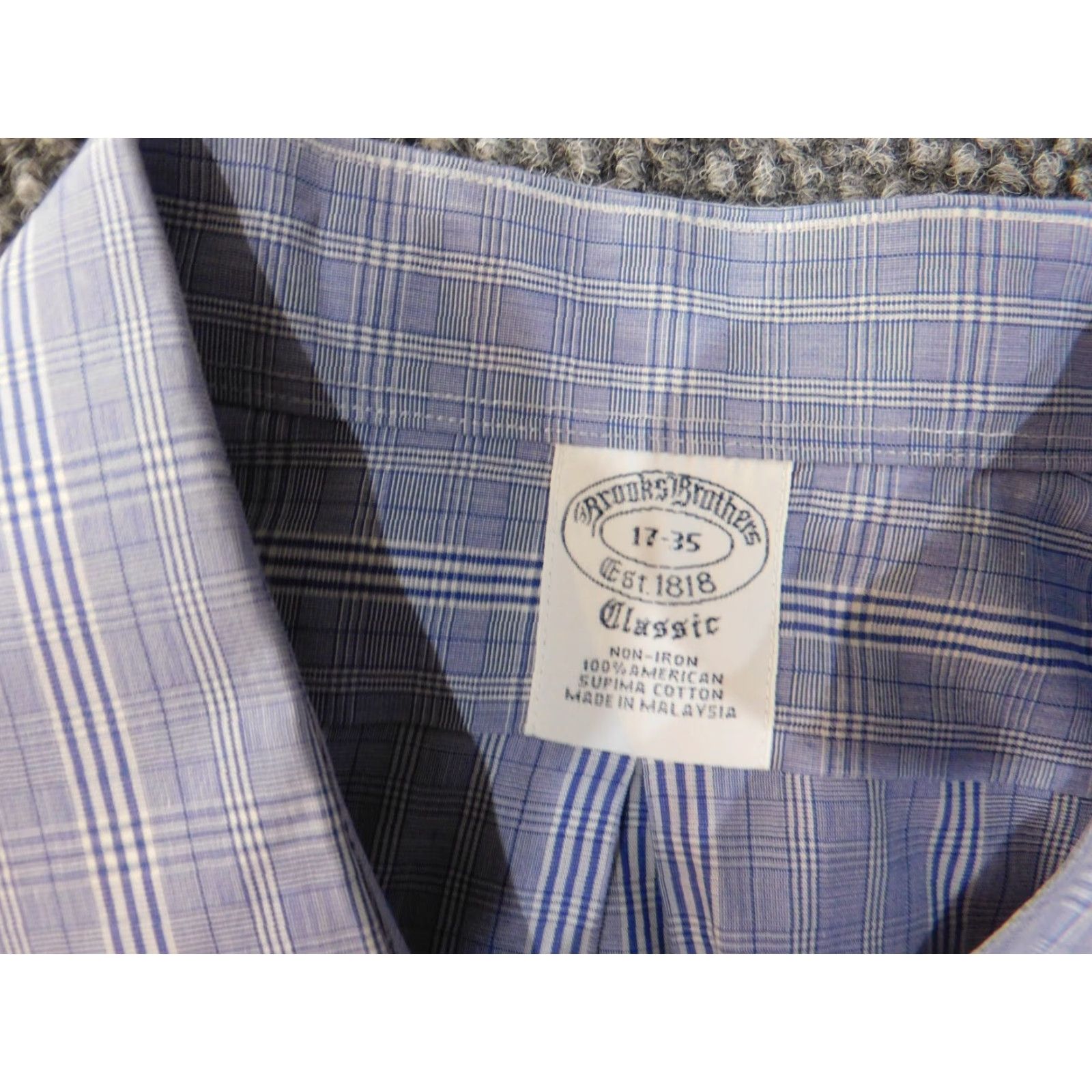 Brooks Brothers Brooks Brothers Shirt 17 Mens Blue Plaid Button Down Classic Fit Business Casual Size US XL / EU 56 / 4 - 7 Thumbnail