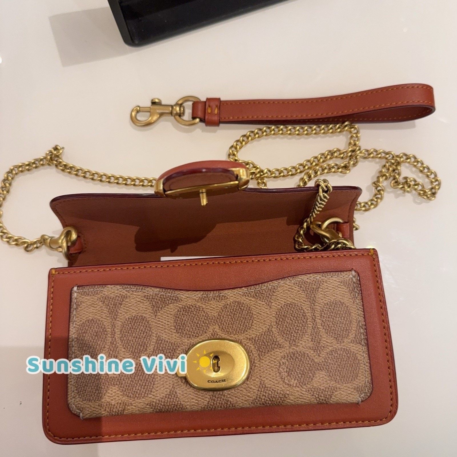 Coach NWT Coach Tabby Crossbody Wristlet Bag CK025 TAN RUST Size ONE SIZE - 5 Thumbnail