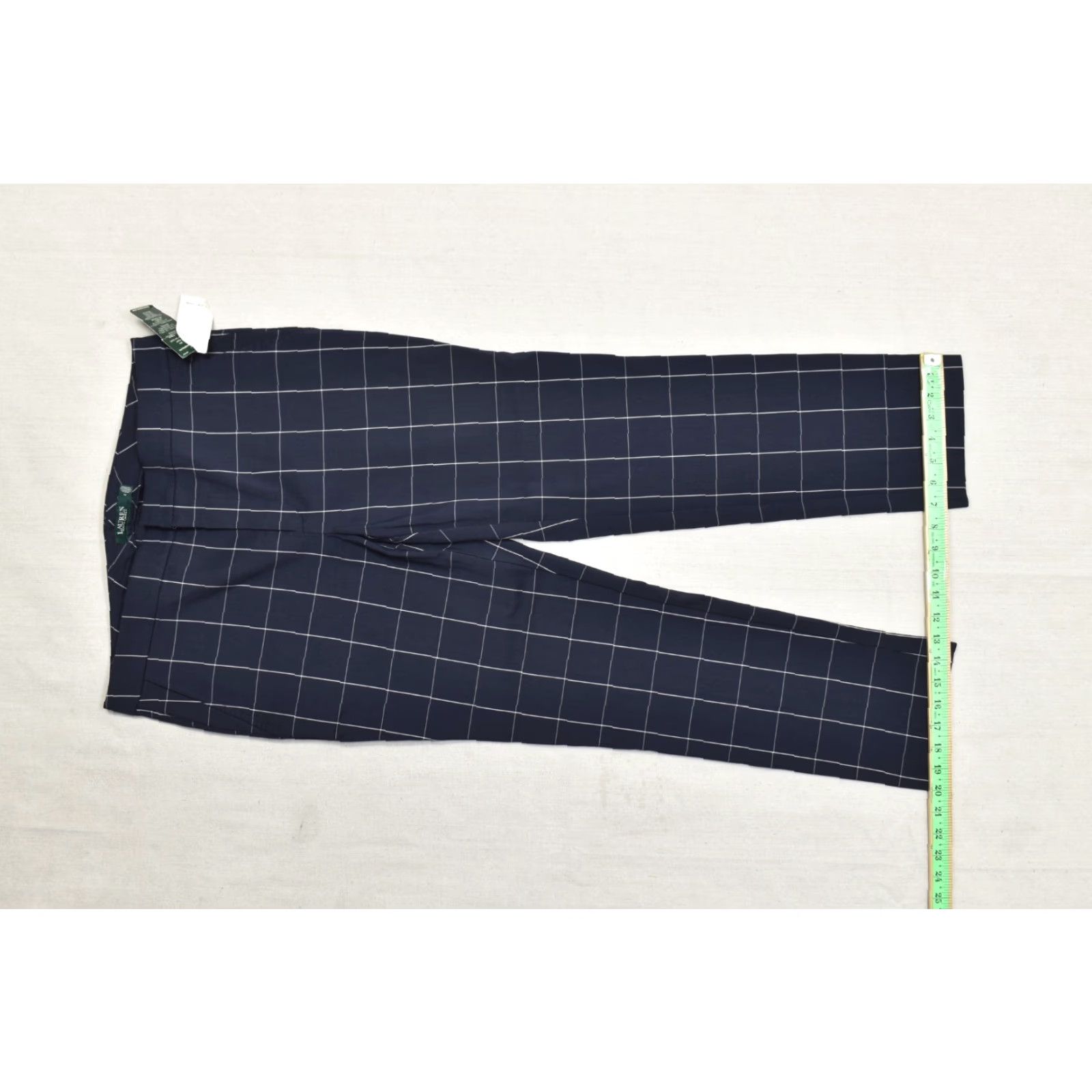 Ralph Lauren Lauren Ralph Lauren Women's 12 Navy Blue Windowpane Plaid Ankle Pants NEW Size 34" / US 12 / IT 48 - 5 Thumbnail