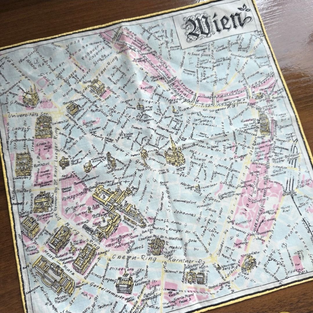 Vintage 1950s/60s Wien City Map Scarf - Architectural Decor Piece Size ONE SIZE - 3 Thumbnail