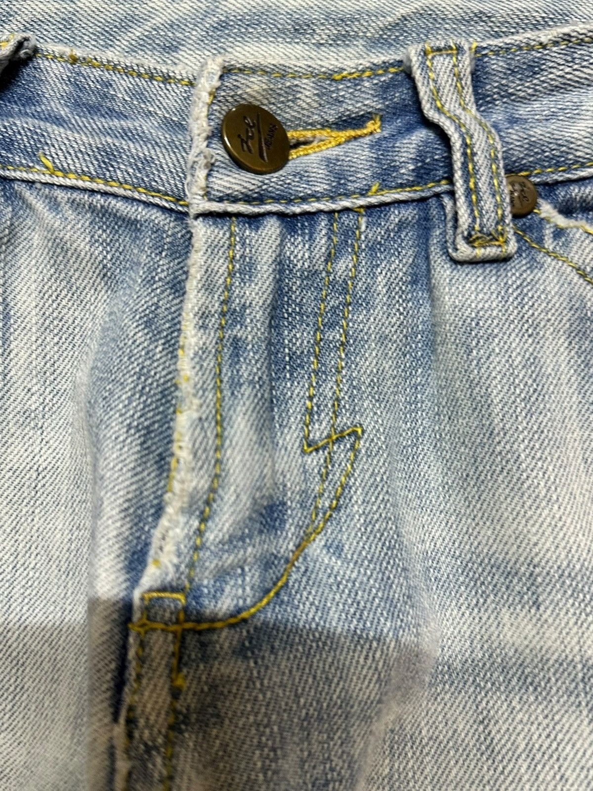 Japanese Brand Vintage Ice Jeans Flare Bell Bottom Faded Denim Size US 30 / EU 46 - 5 Thumbnail