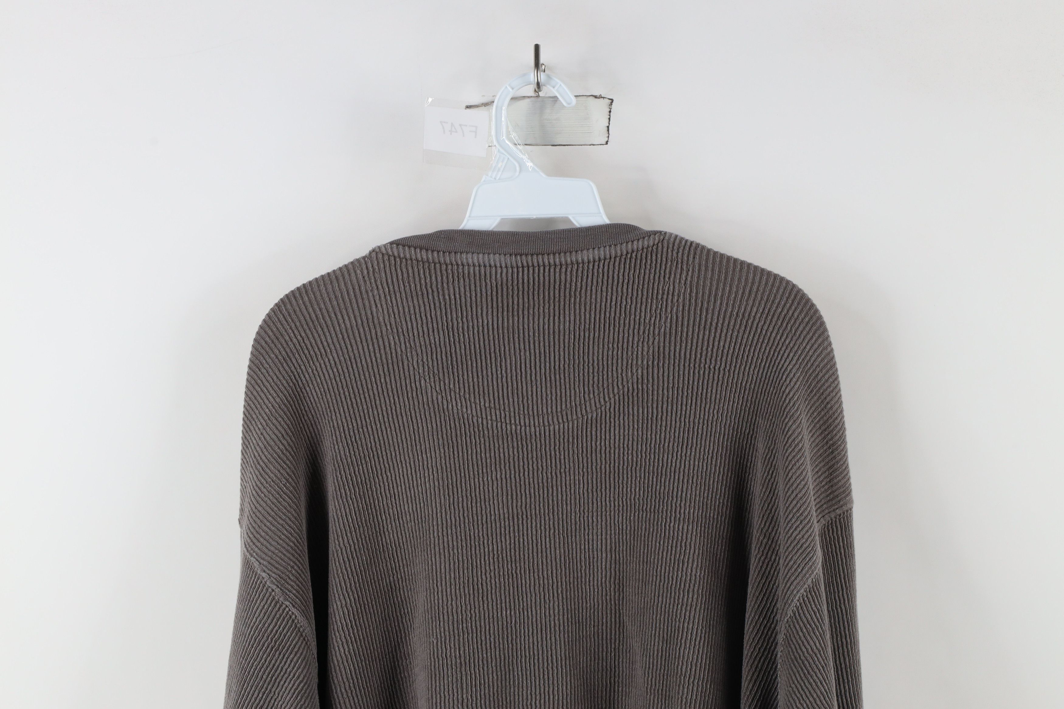 Vintage Vintage 90s Streetwear Ribbed Knit Long Sleeve T-Shirt Gray Size US XXL / EU 58 / 5 - 10 Thumbnail