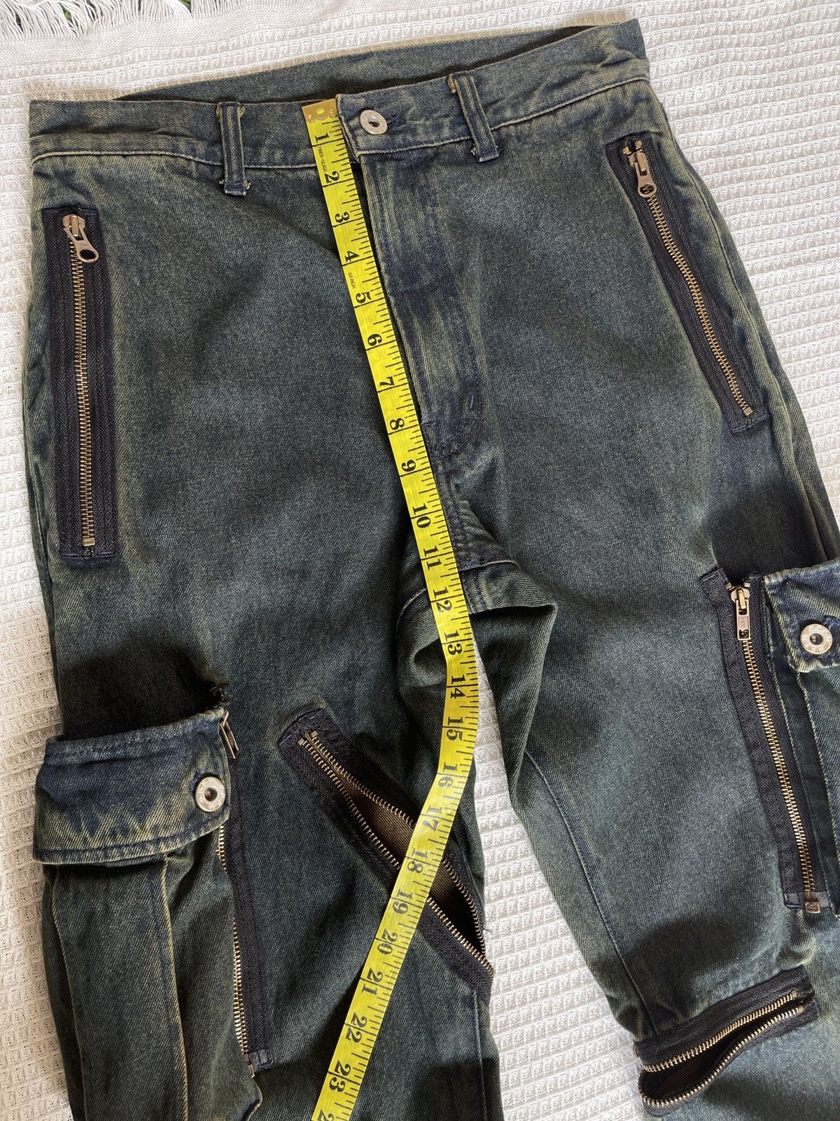 PPFM Vintage Avant Garde🔥PPFM🔥 Zipper Multi Pocket Cargo Jeans Size US 30 / EU 46 - 12 Thumbnail