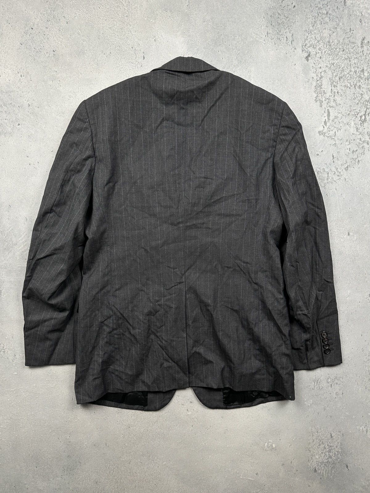 Prada Prada Milano Grey Pinstripe Virgin Wool 00s Blazer 48R Italy Size 48R - 4 Thumbnail