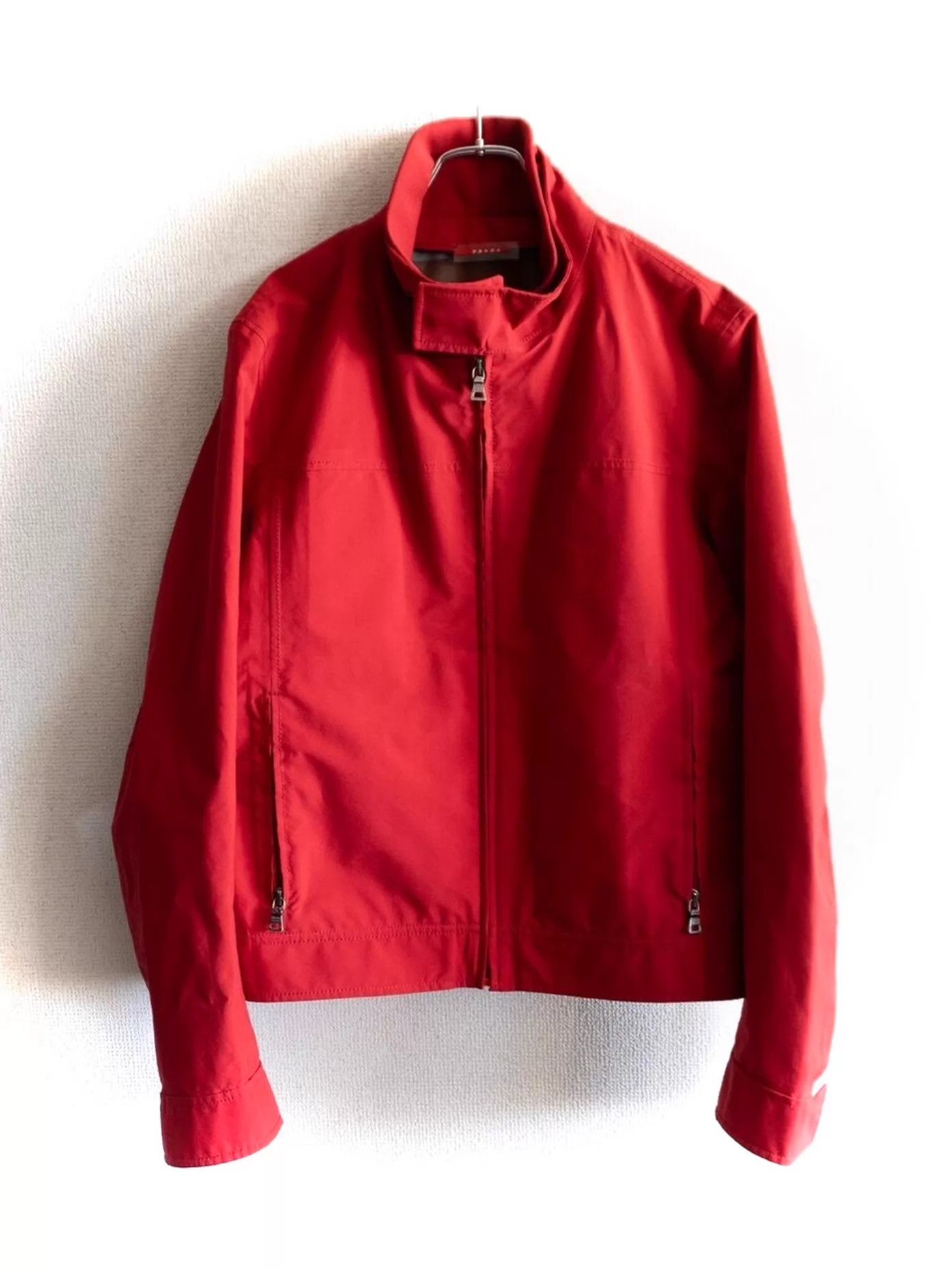 クリーニング済　PRADA SPORTSスタンドカラージャケット Prada PRADA Sport Gore-Tex Red Stand Collar Jacket Size 50 | Grailed