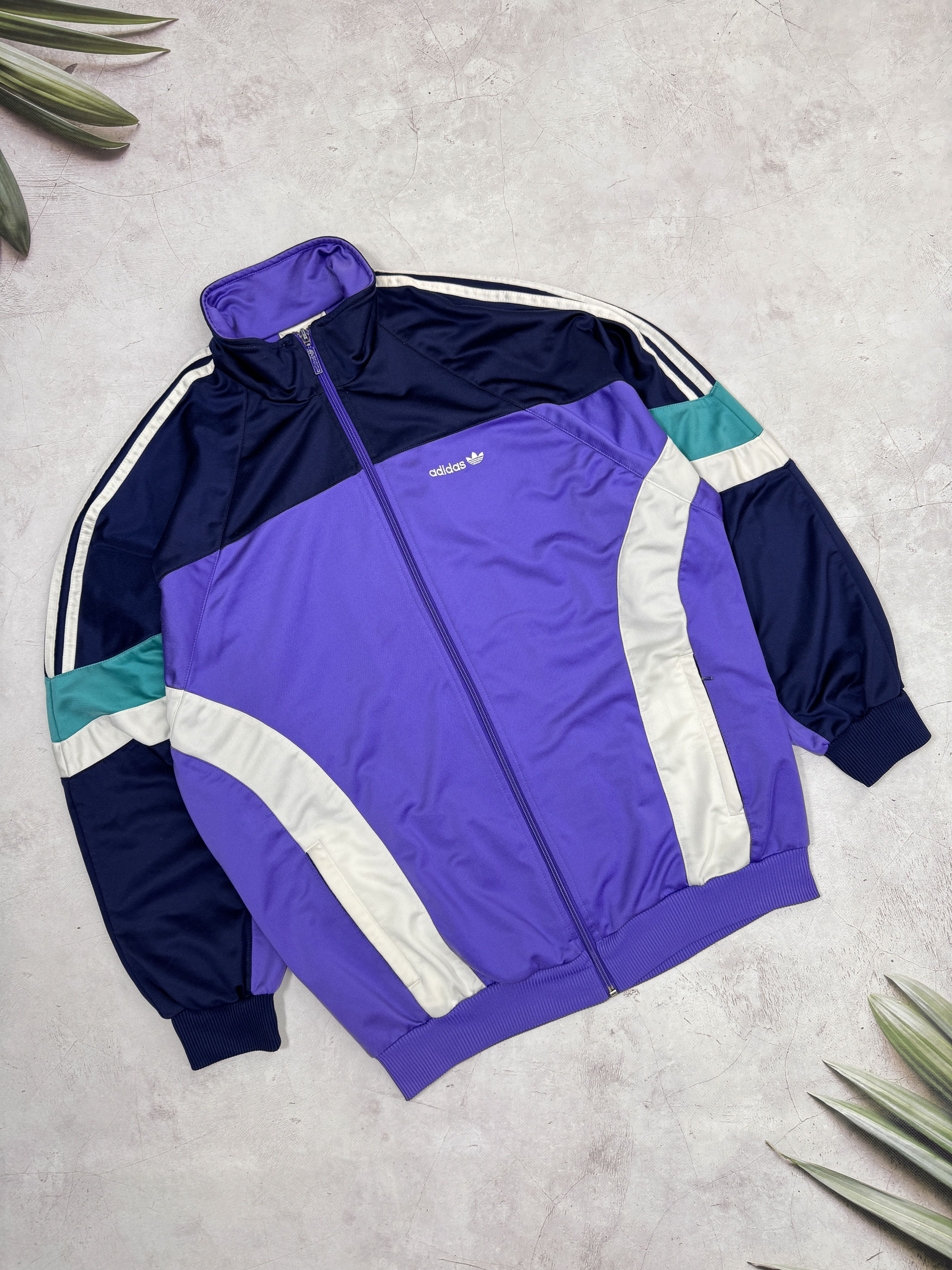 Adidas × Vintage Vintage Adidas Track Jacket Purple & Dark Blue Size US L / EU 52-54 / 3 - 6 Thumbnail