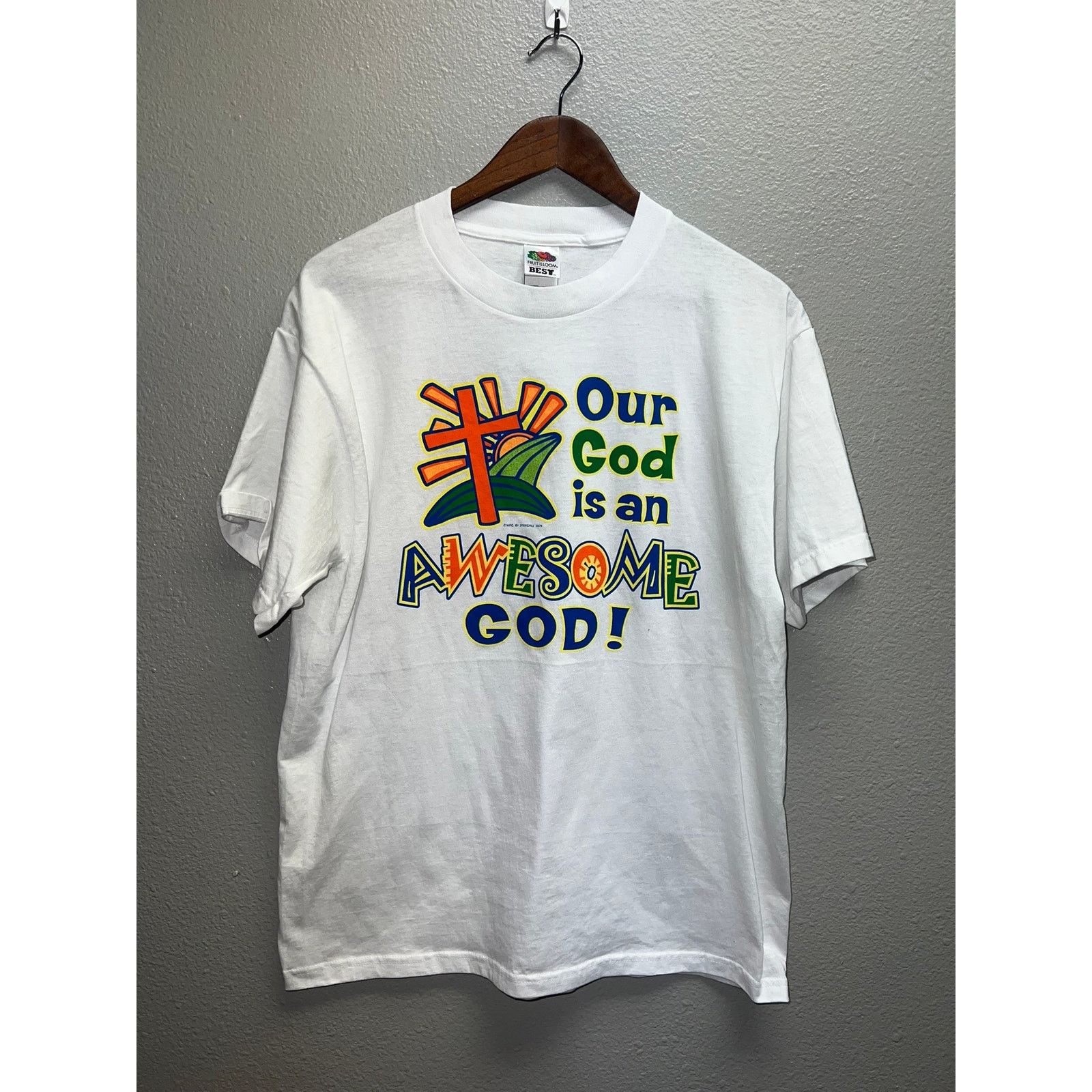 Fruit Of The Loom Vintage God Shirt Our God Is An Awesome God Springhill Tee L Size US L / EU 52-54 / 3 - 1 Thumbnail