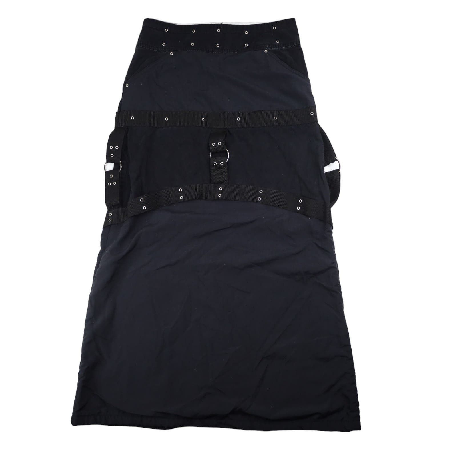 Image of Vintage Y2K Macgirl Bondage Goth Rave Maxi Skirt in Black, Women's (Size 30)