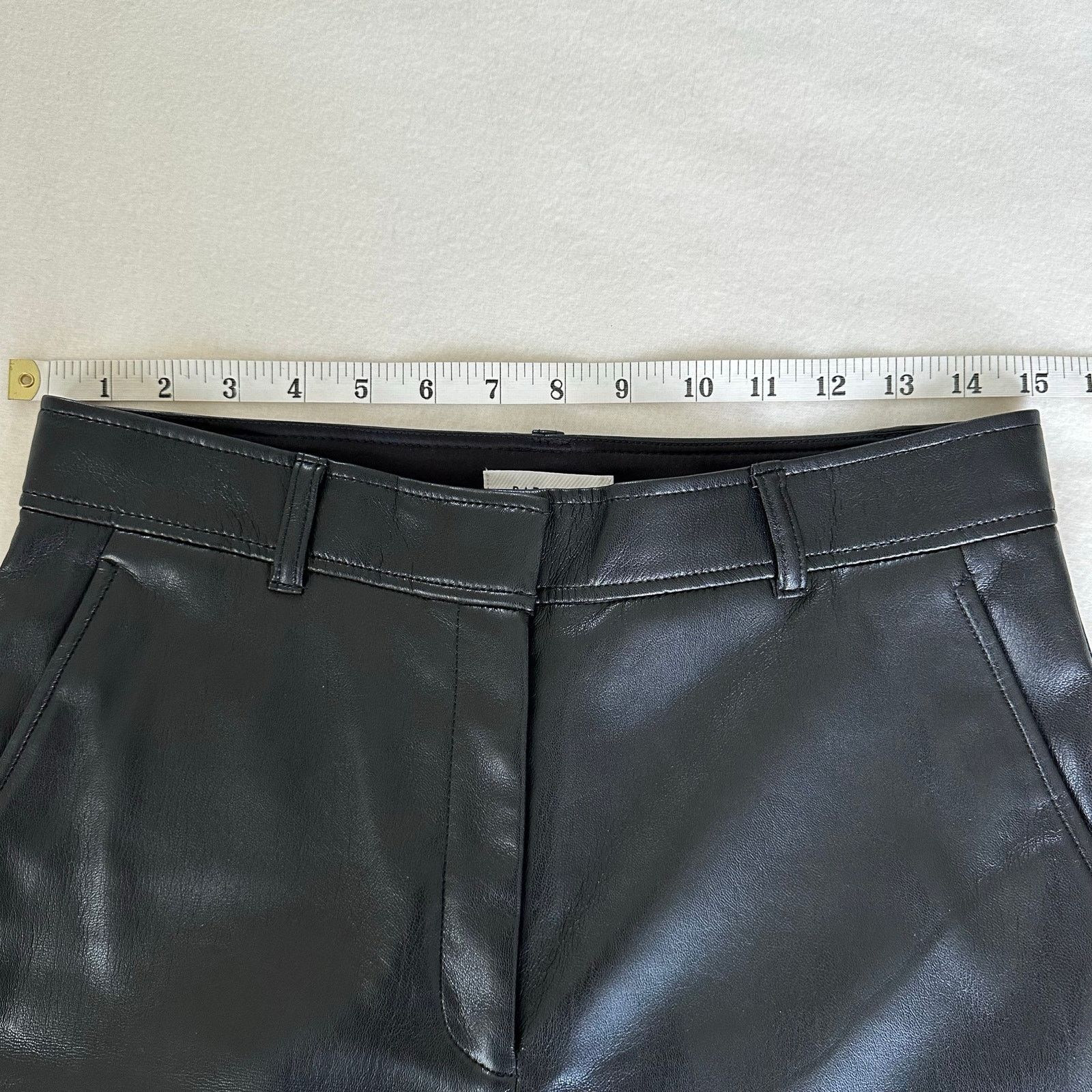 Aritzia Babaton Vegan Leather Command Cropped Pants Black Size 10 Size 32" / US 10 / IT 46 - 3 Thumbnail