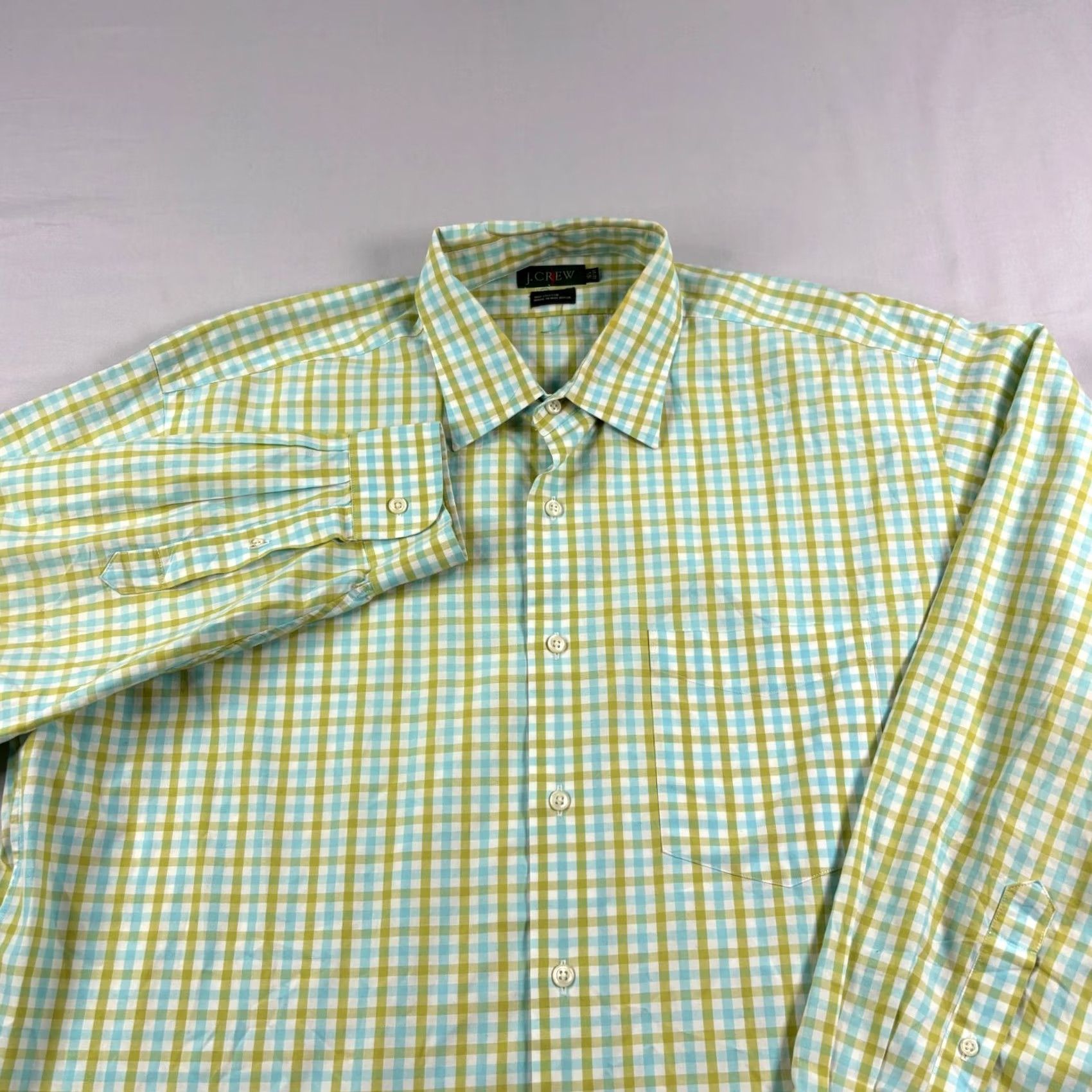 J.Crew VINTAGE J.CREW Oarsman Shirt Mens 16.5 Green Plaid Button Up Long Sleeve 90s Size US XL / EU 56 / 4 - 2 Thumbnail
