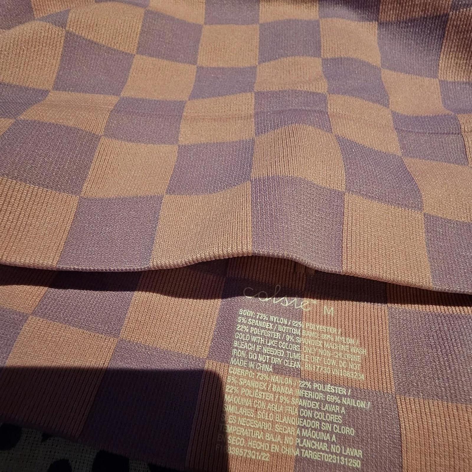 Designer Women's Pink and Purple Checkered Crop-top Size M / US 6-8 / IT 42-44 - 3 Thumbnail