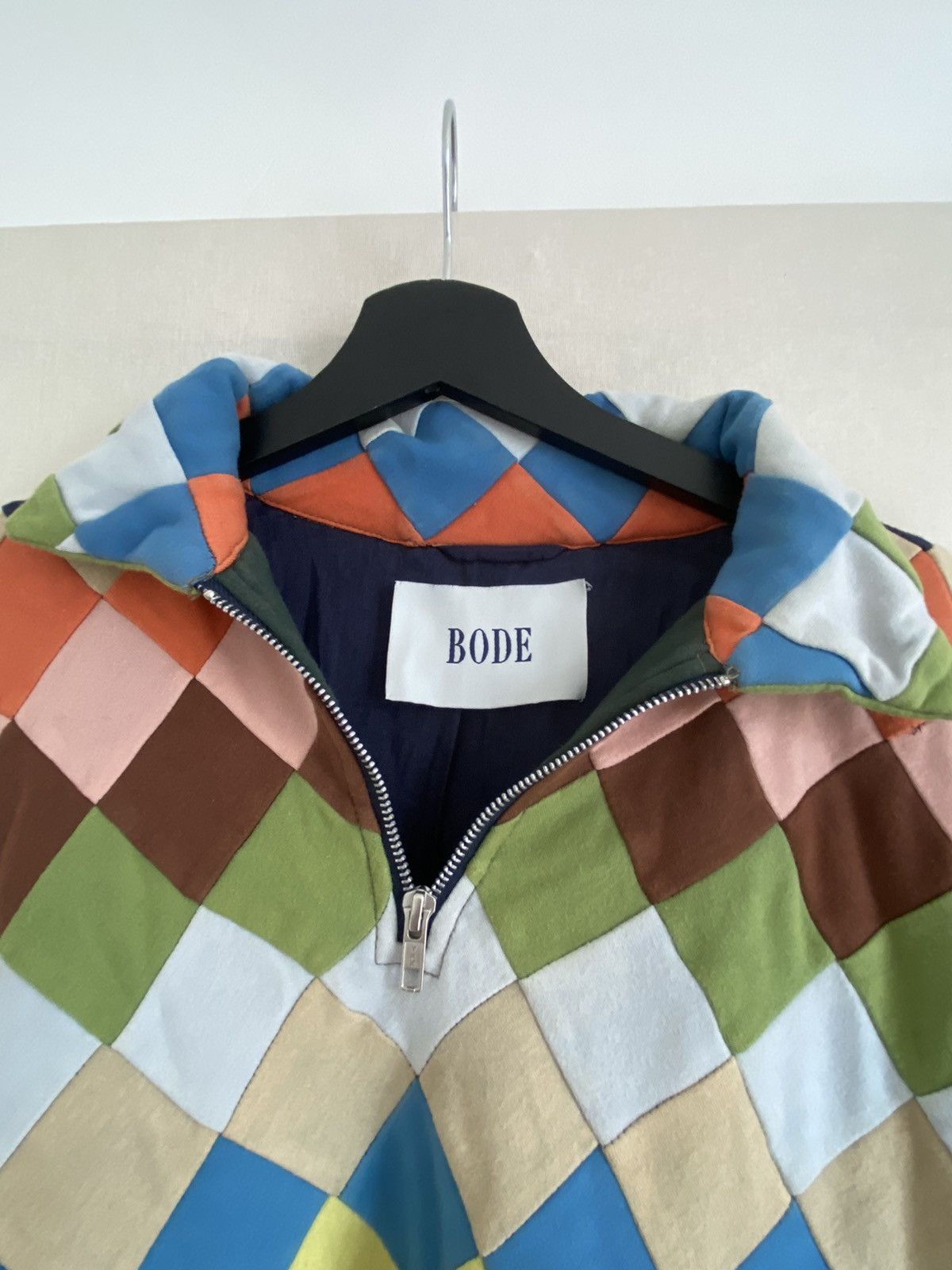 Bode BODE KNIT QUILT CHECK QUARTER ZIP Size US L / EU 52-54 / 3 - 3 Thumbnail