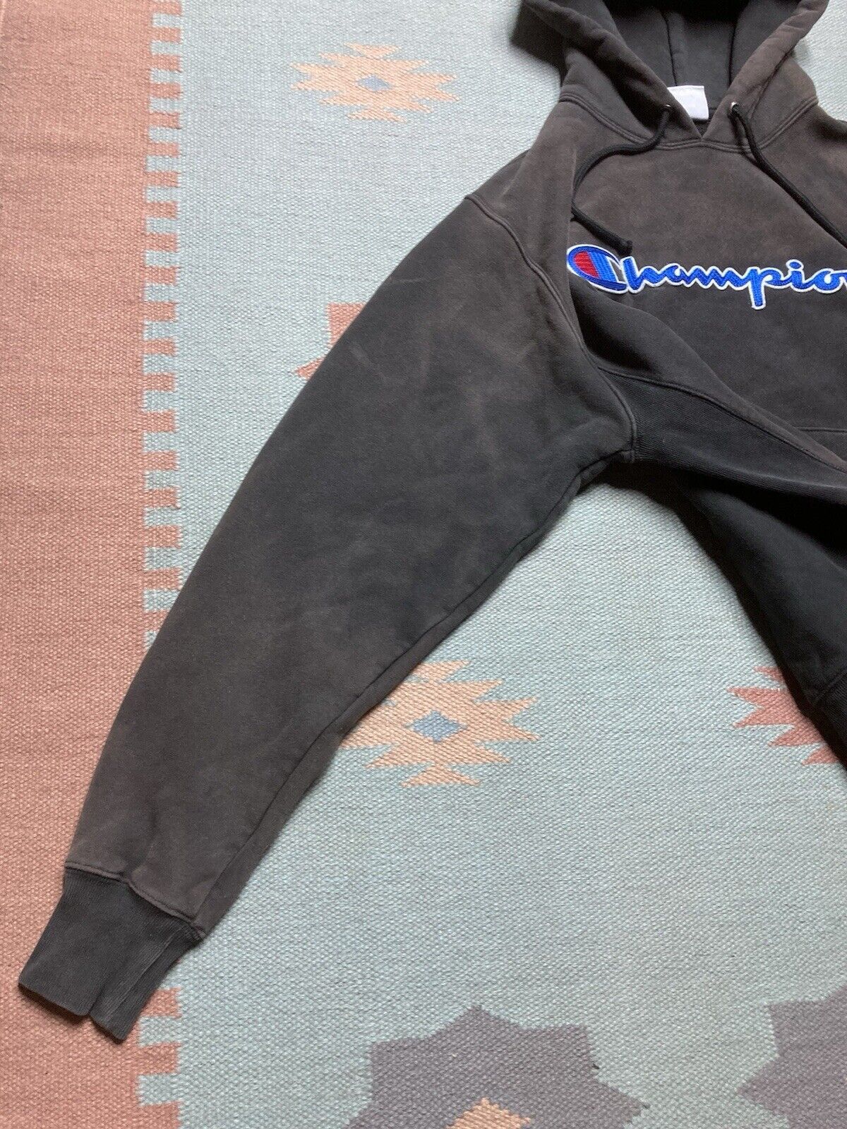 Champion × Vintage Champion reverse weave hoodie pullover fade black spellout M Size US M / EU 48-50 / 2 - 5 Thumbnail