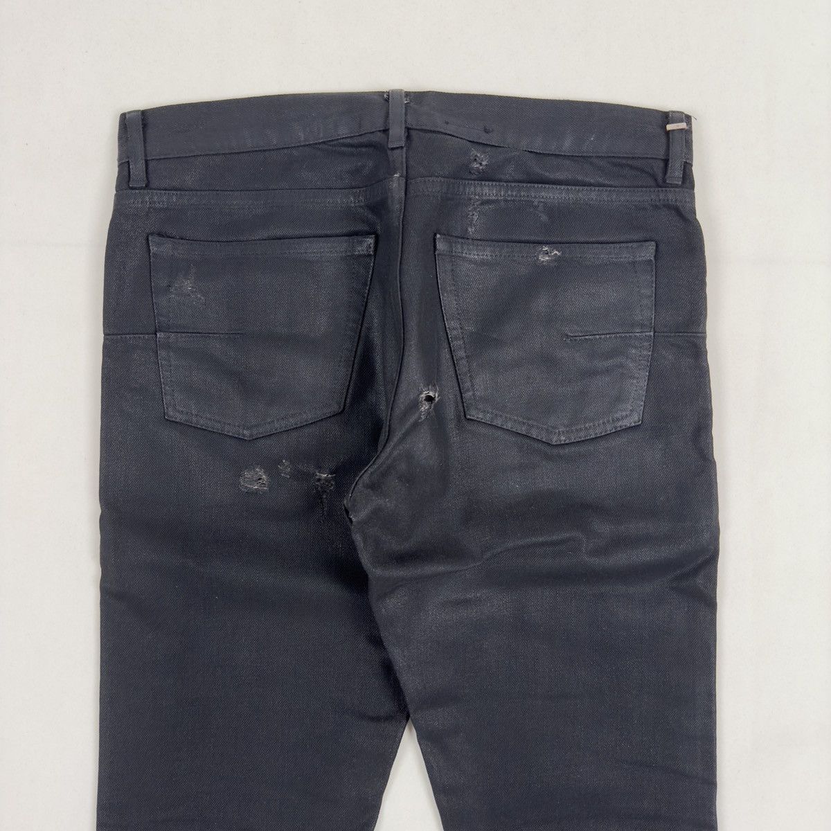 Dior × Hedi Slimane S/S2004 “Strip” Wax-Coated Distressed Denim Size US 30 / EU 46 - 5 Thumbnail