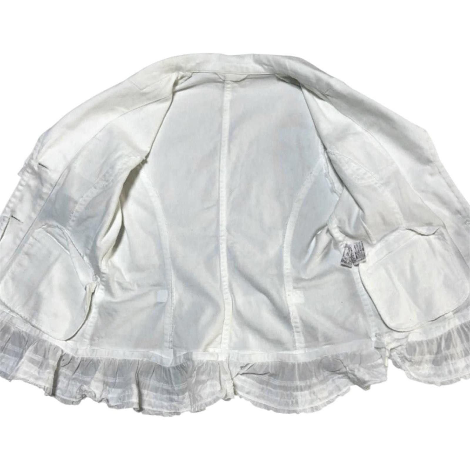 Other Fairy core preppy white denim blouse jacket with lace frill Size XS / US 0-2 / IT 36-38 - 3 Thumbnail