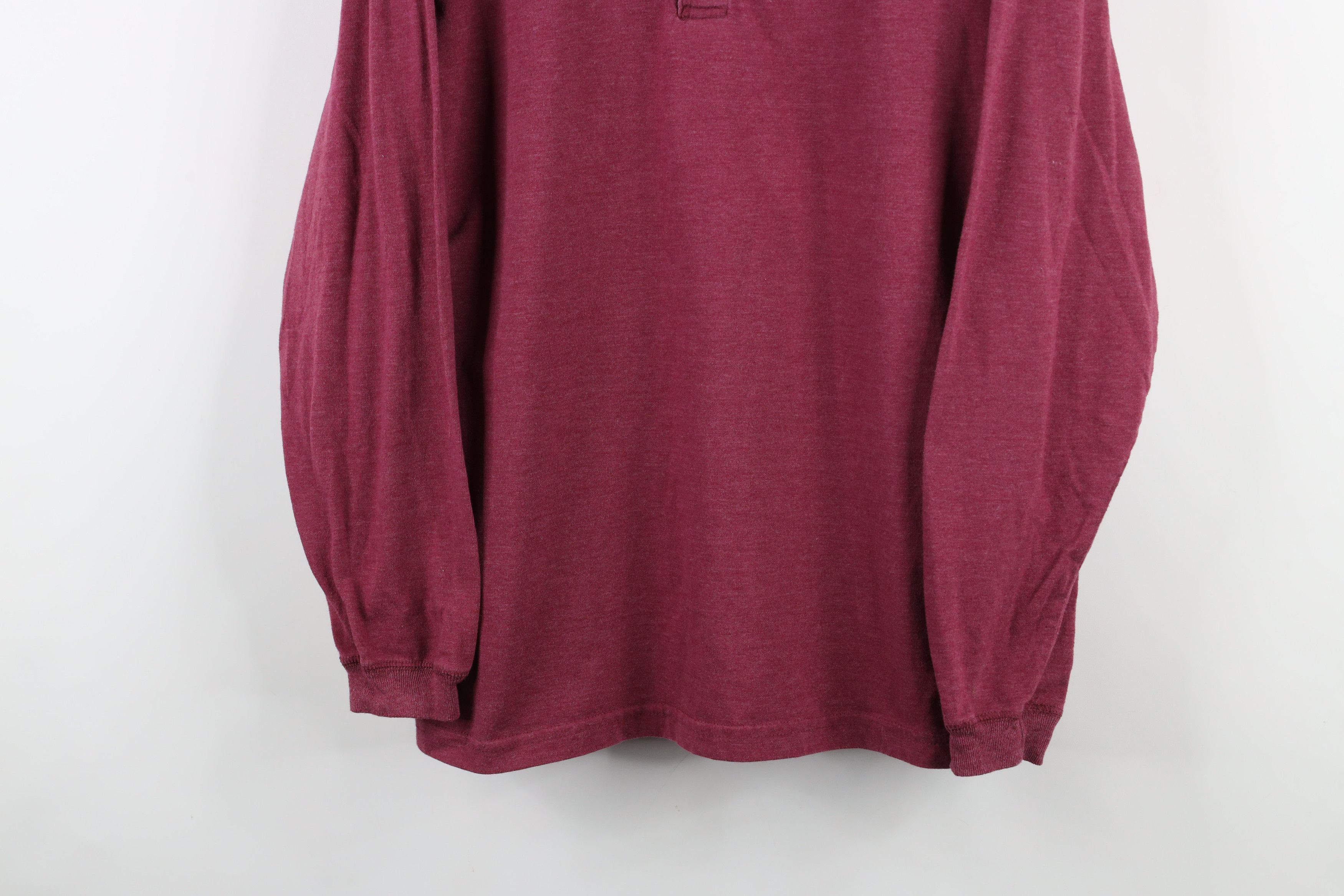 Vintage Vintage 90s Streetwear Blank Long Sleeve Henley T-Shirt Red Size US M / EU 48-50 / 2 - 3 Thumbnail