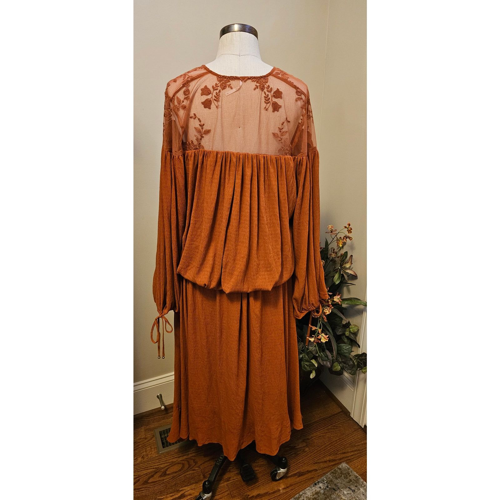 Free People New Free People Clementine Maxi Dress XS/S Brown/Rust Size S / US 4 / IT 40 - 2 Thumbnail