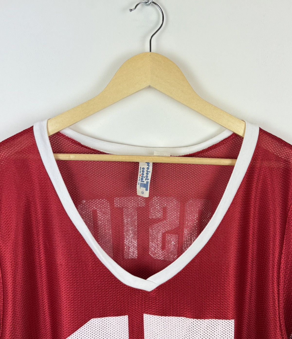 Other Project Social T V-neck Boston #17 Jersey Mesh Shirt Red Top Size US M / EU 48-50 / 2 - 2 Thumbnail