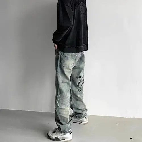 Japanese Brand × Jean vintage embroidered hip hop distressed baggy jeans Size US 30 / EU 46 - 4 Thumbnail