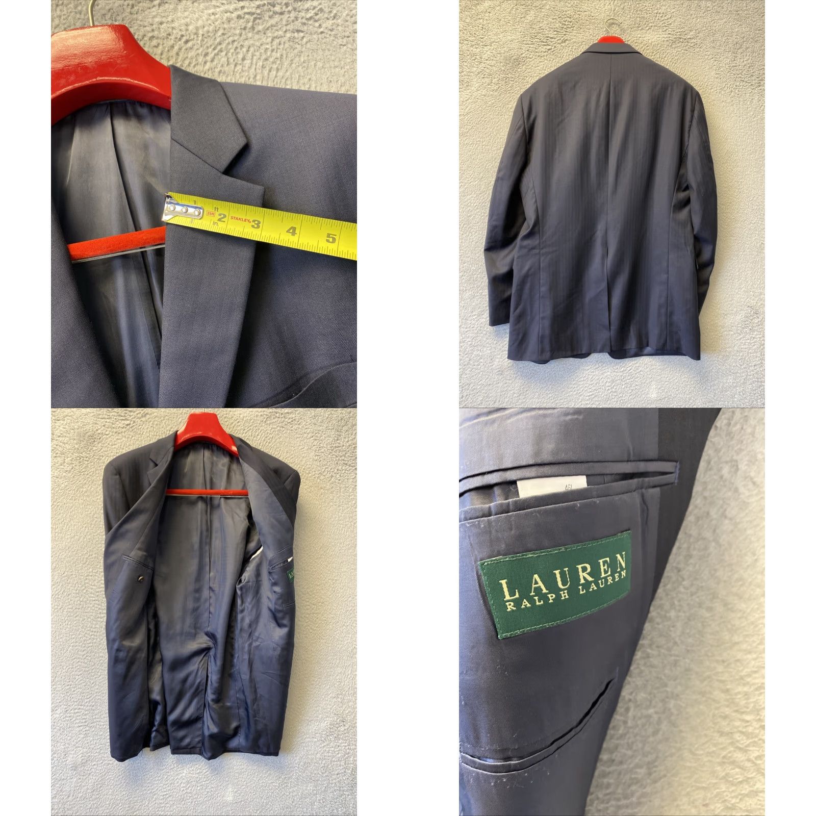 Ralph Lauren VINTAGE Ralph Lauren Green Label RLGL 2-piece Suit Men Regular Size 46L Black Striped Formal Size 46L - 8 Thumbnail