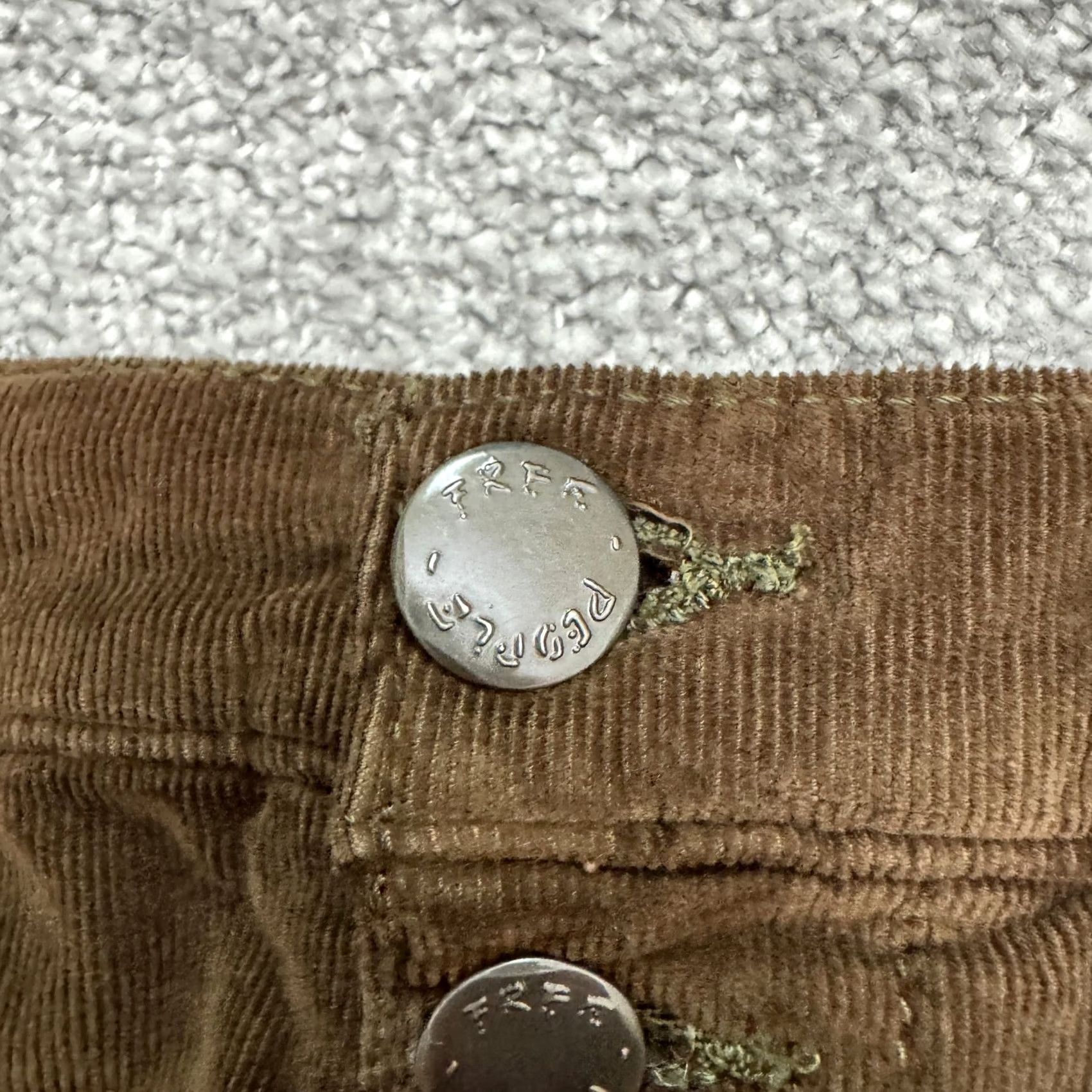 Free People Free People Brown Corduroy Button Fly Straight Pants Women 31 Frayed Hem Casual Size 24" / US 00 / IT 34 - 3 Thumbnail