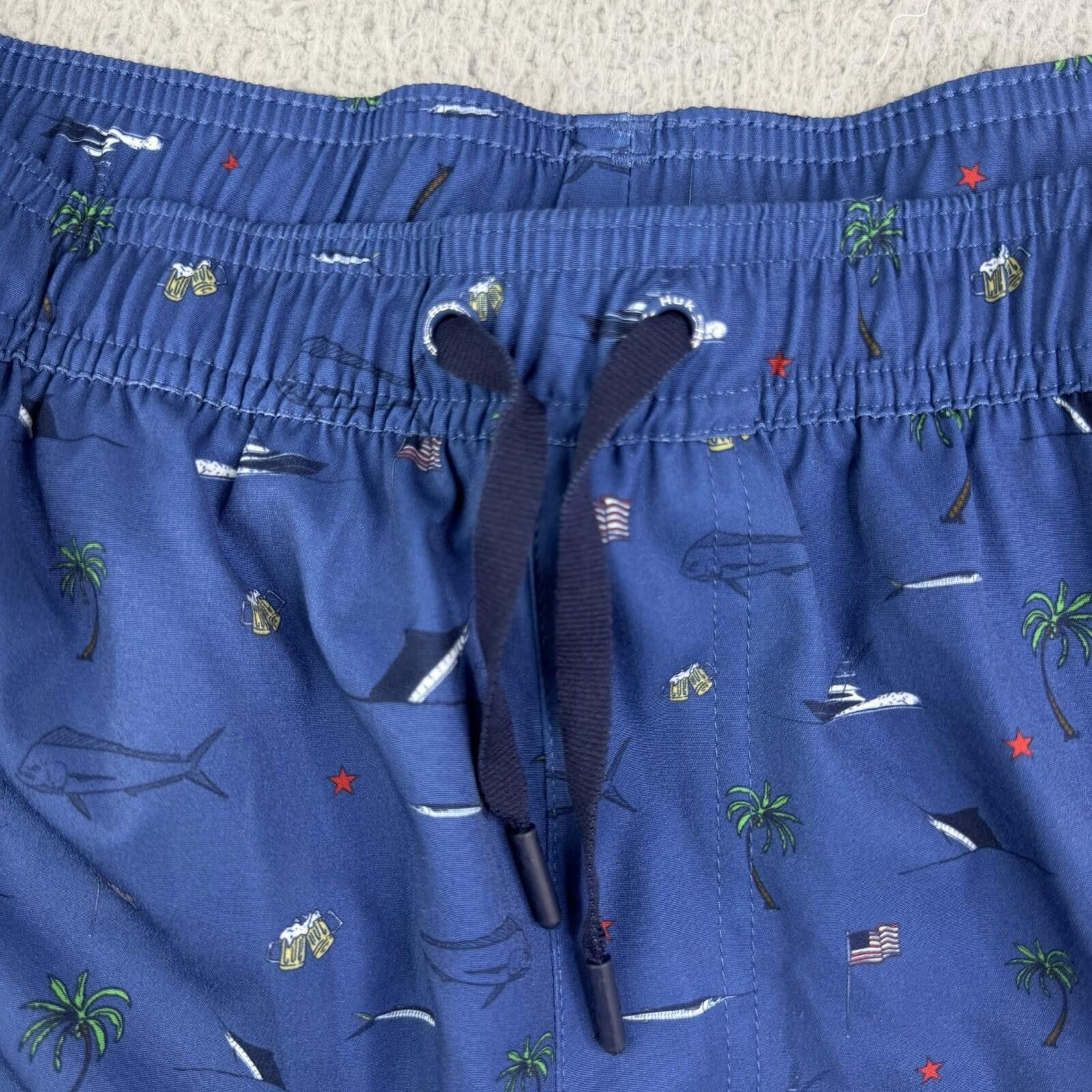 Other Huk Blue Swim Trunks Tropical USA Men's XXL Performance Size US 40 / EU 56 - 12 Thumbnail
