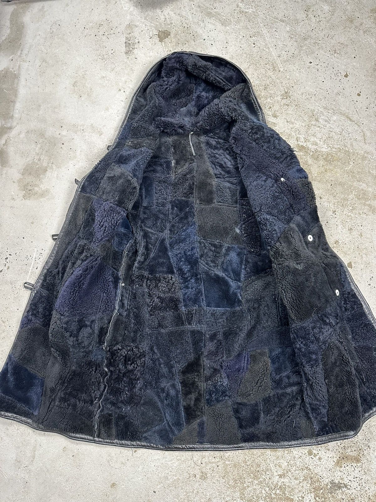 Leather × Vintage ‼️ Vintage 90s Black Leather Patchwork Coat Jacket Hooded Size US L / EU 52-54 / 3 - 10 Thumbnail