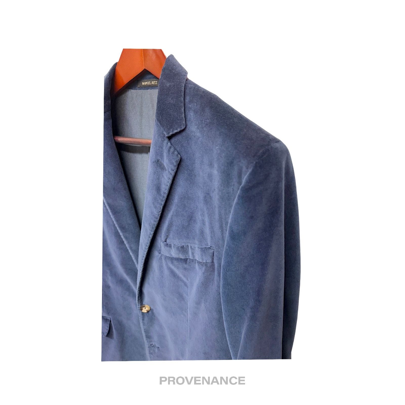 Manuel Ritz 🔴 Manuel Ritz Blazer Jacket - Blue Velour 50 (US 40) Size US M / EU 48-50 / 2 - 8 Thumbnail