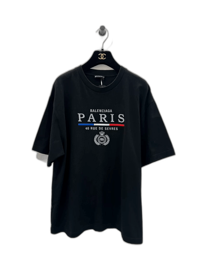 Balenciaga Balenciaga Paris Black Short Sleeve Tee Size US M / EU 48-50 / 2 - 1 Thumbnail