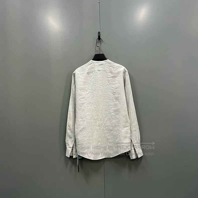 Hermes Hermes Solid Color Crew Neck Cotton Linen Shirt Size US XXS / EU 40 - 3 Thumbnail