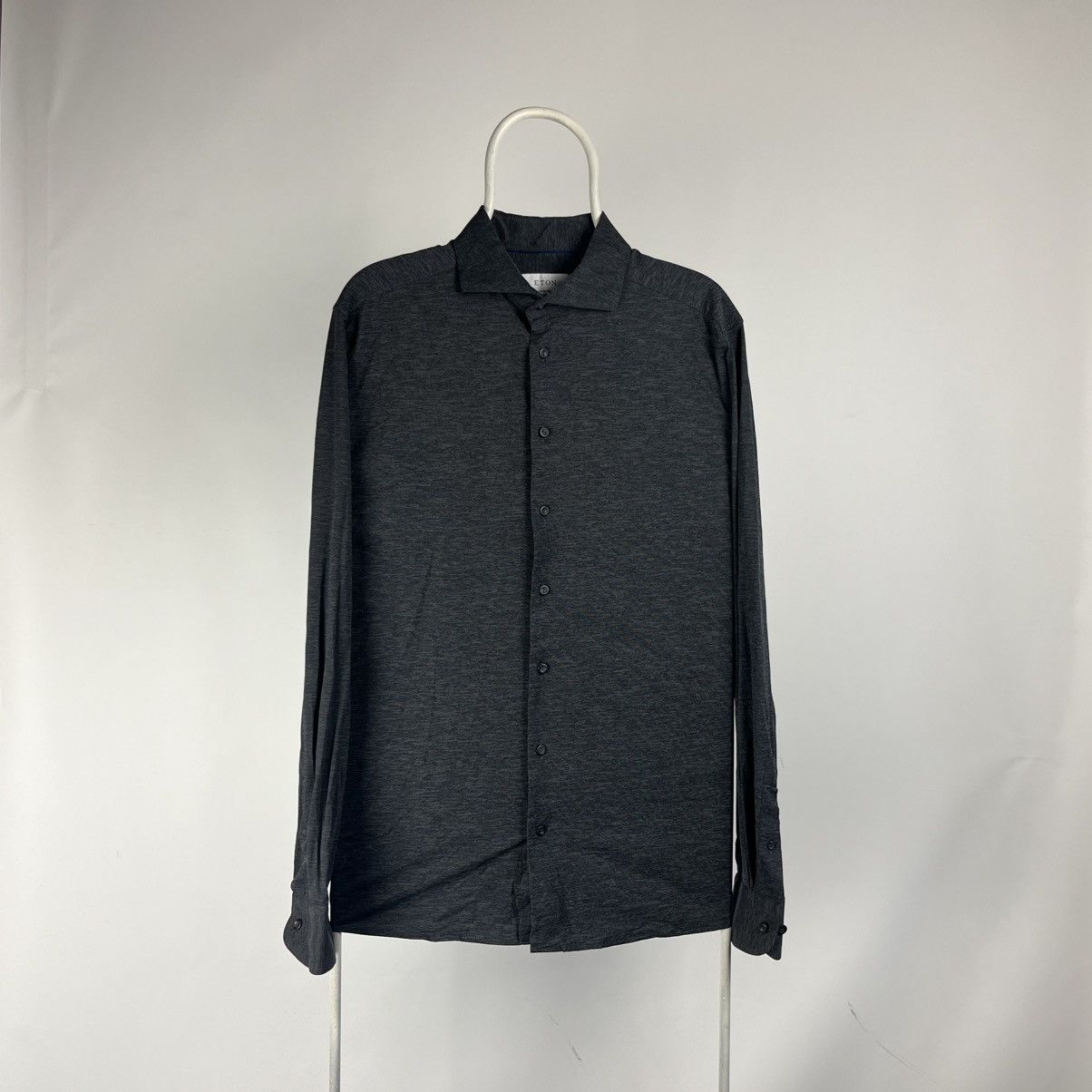 Eton Eton Slim Fit Four Way Stretch Shirt Dark Grey Size US XL / EU 56 / 4 - 1 Thumbnail