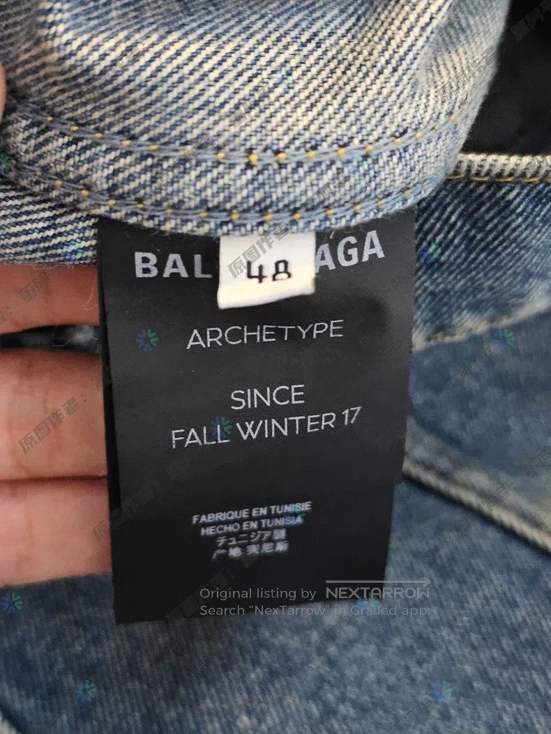Balenciaga Balenciaga Denim Jacket Jacket Back Cola Embroidered Logo Size US M / EU 48-50 / 2 - 7 Thumbnail