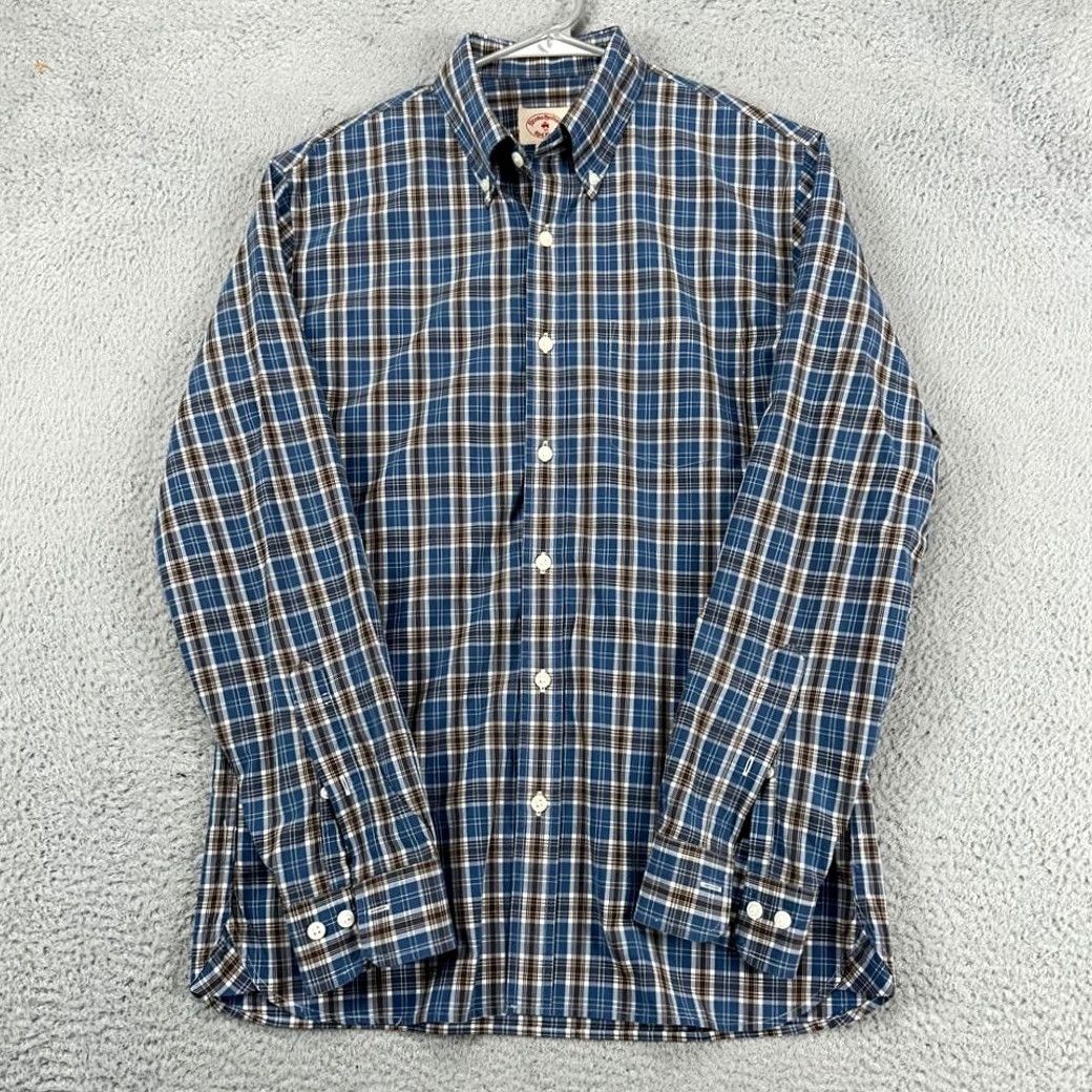 Brooks Brothers VINTAGE Brooks Brothers Shirt Mens Small Red Fleece Blue Plaid Button Down Pocket Size US S / EU 44-46 / 1 - 4 Thumbnail