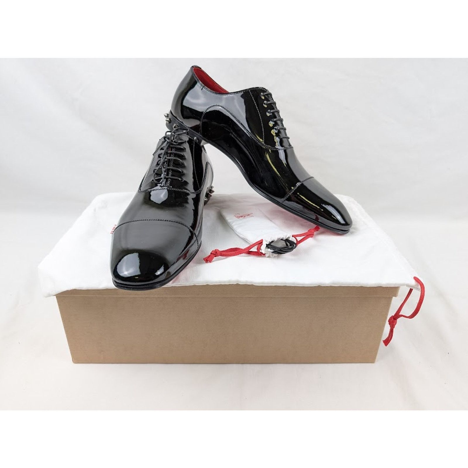 Christian Louboutin o1rshd1 So Greggo Flat Shoes in Black/Gun Metal/Lin Loubi Size US 13 / EU 46 - 14 Thumbnail