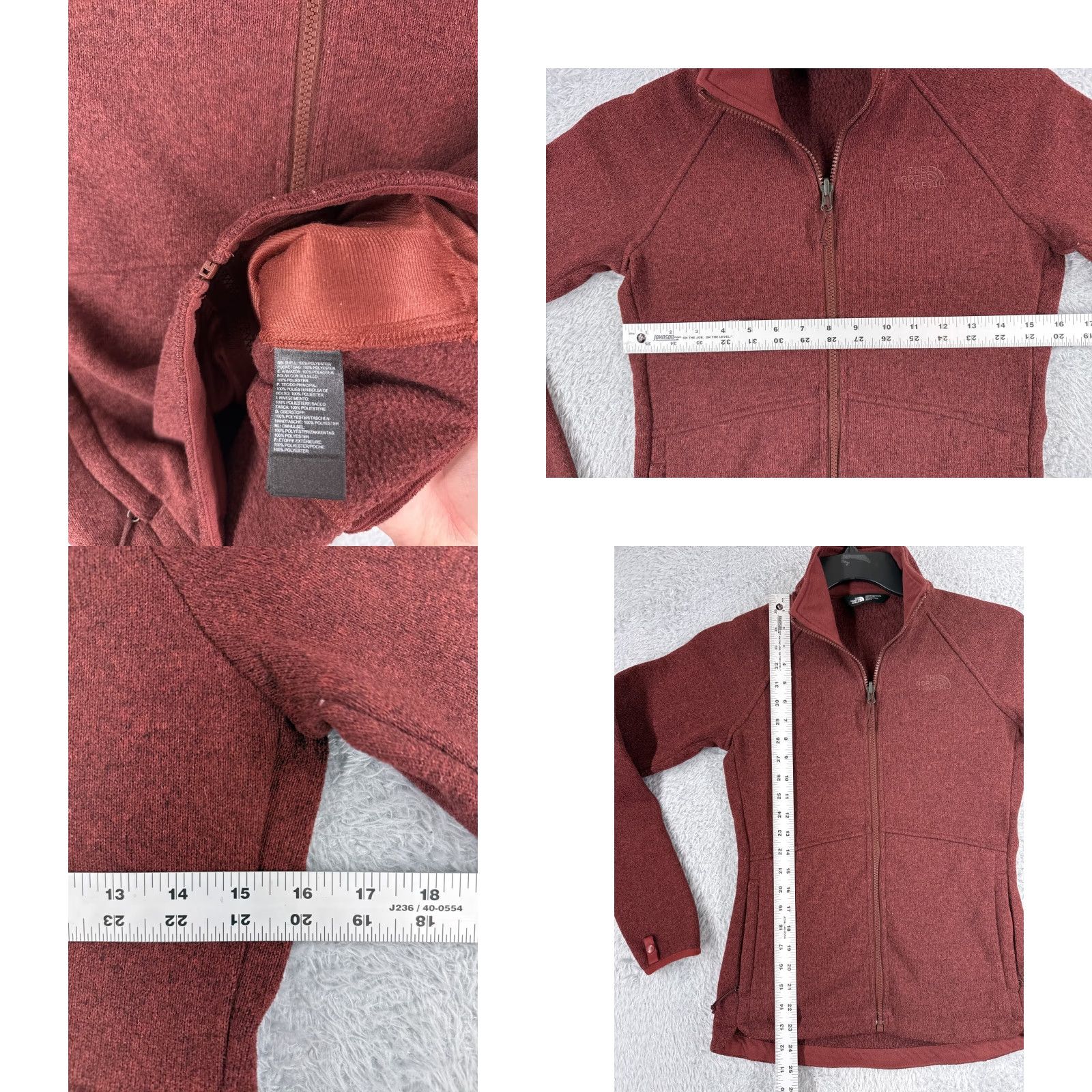 The North Face The North Face Jacket Womens XS Red Knit Shell Mock Neck Fleece Lined Size XS / US 0-2 / IT 36-38 - 8 Thumbnail