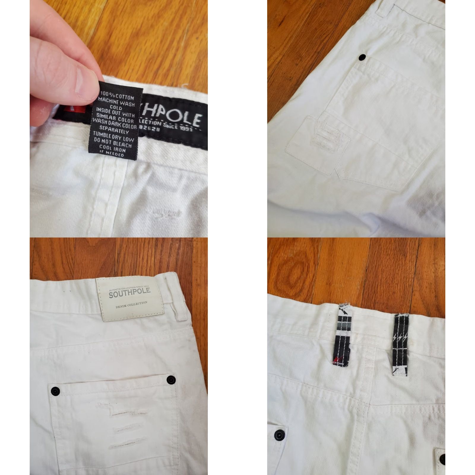 Southpole VINTAGE Southpole Jeans Patchwork White 40x32 Hip Hop 90s Grunge Denim Mens Straight Relaxed High Rise Size US 40 / EU 56 - 9 Thumbnail