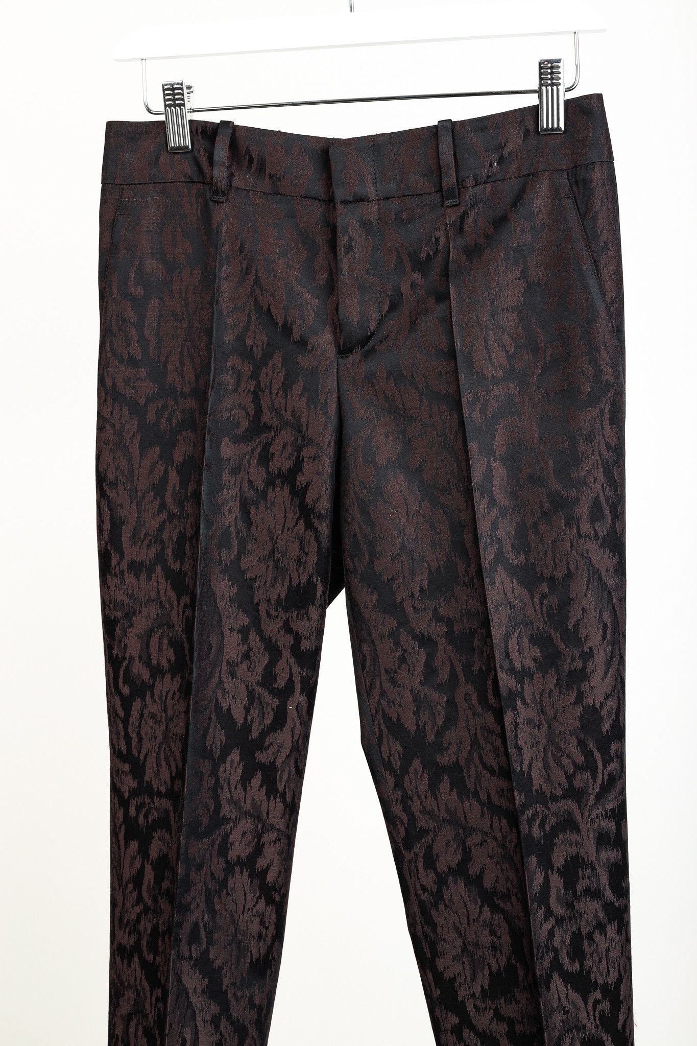 Gucci Gucci AW/12 Burgundy Floral-Jacquard Holiday Pants Size 30" / US 8 / IT 44 - 3 Thumbnail