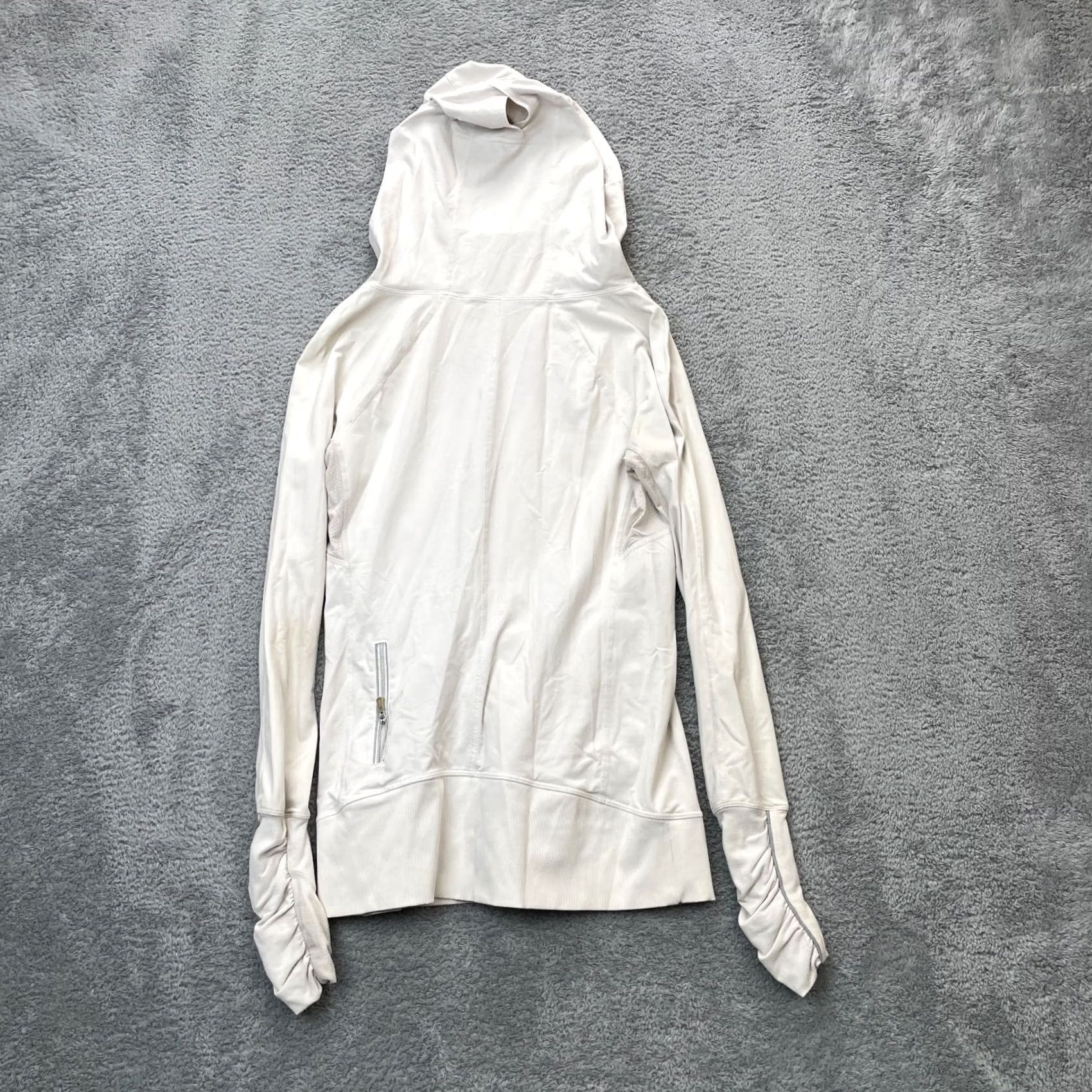Lululemon Lululemon Hoodie Womens XS Beige Run Ambition Logo Ribbed Raglan Sleeve Pullover Size XS / US 0-2 / IT 36-38 - 2 Thumbnail