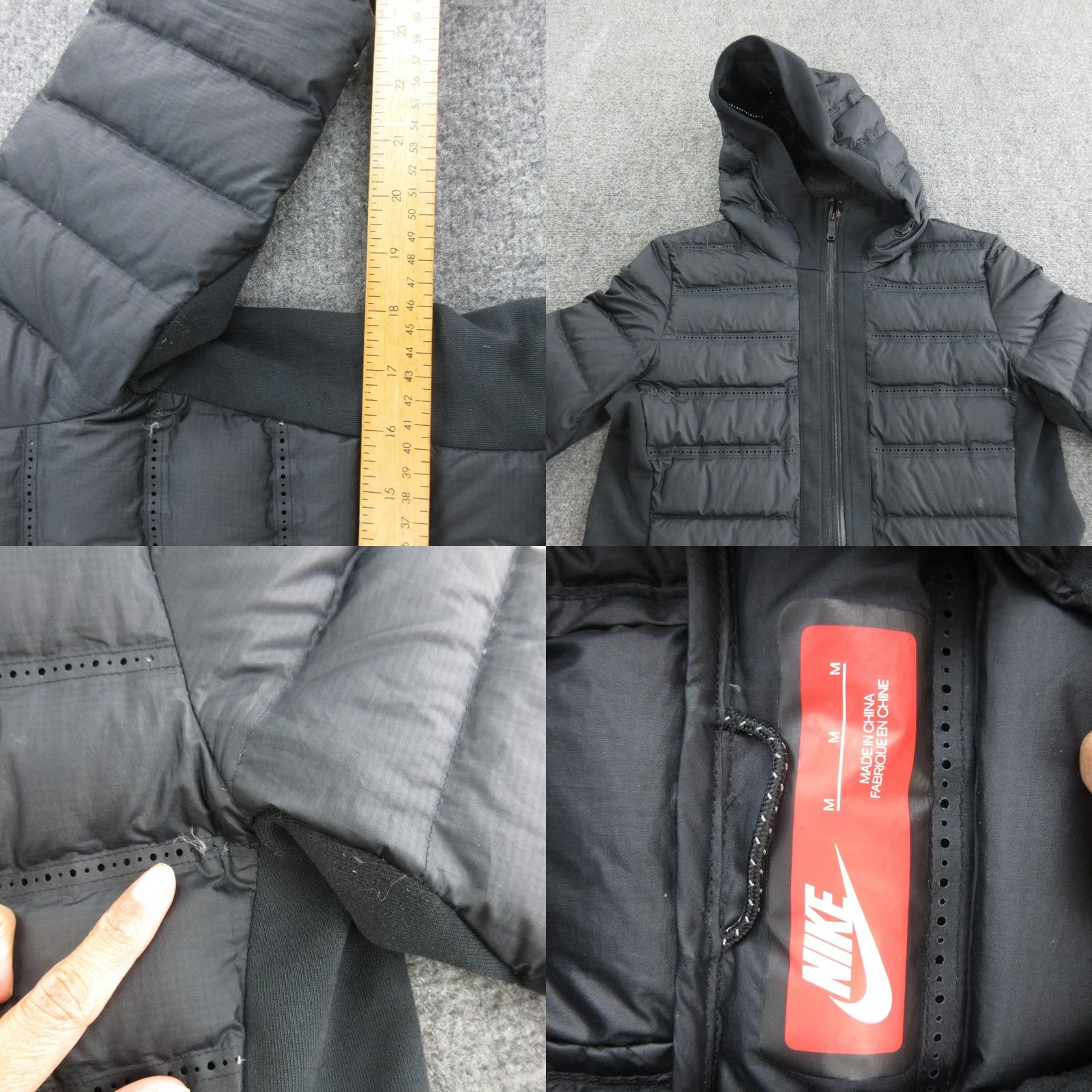 Nike Nike Puffer Jacket Womens Medium Black Hooded Down Parka 2-Way Zip 683941-010 Size M / US 6-8 / IT 42-44 - 8 Thumbnail