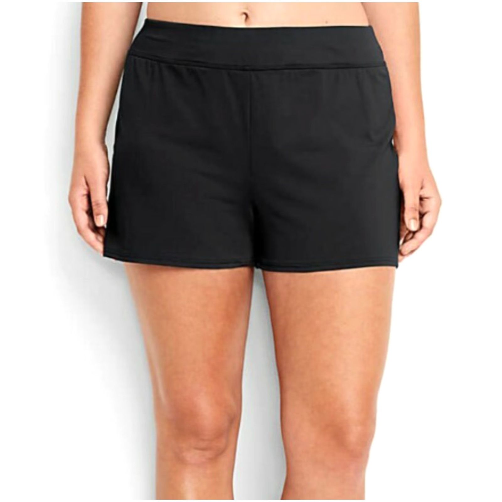 Lands' End Lands End Womens Black |24W| Tummy Control Swim Shorts Bottom Attached Panty NEW UV-Protection UPF50 3" Inseam Plus Size Size 42" / US 20 - 2 Thumbnail