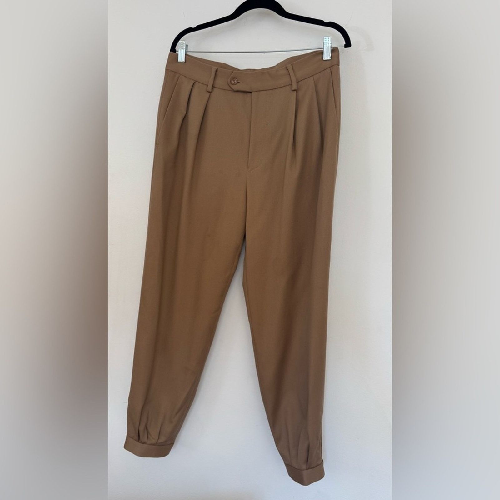 Emporio Armani Emporio Armani Beige Wool Loose-fitting trousers Size US 32 / EU 48 - 1 Thumbnail