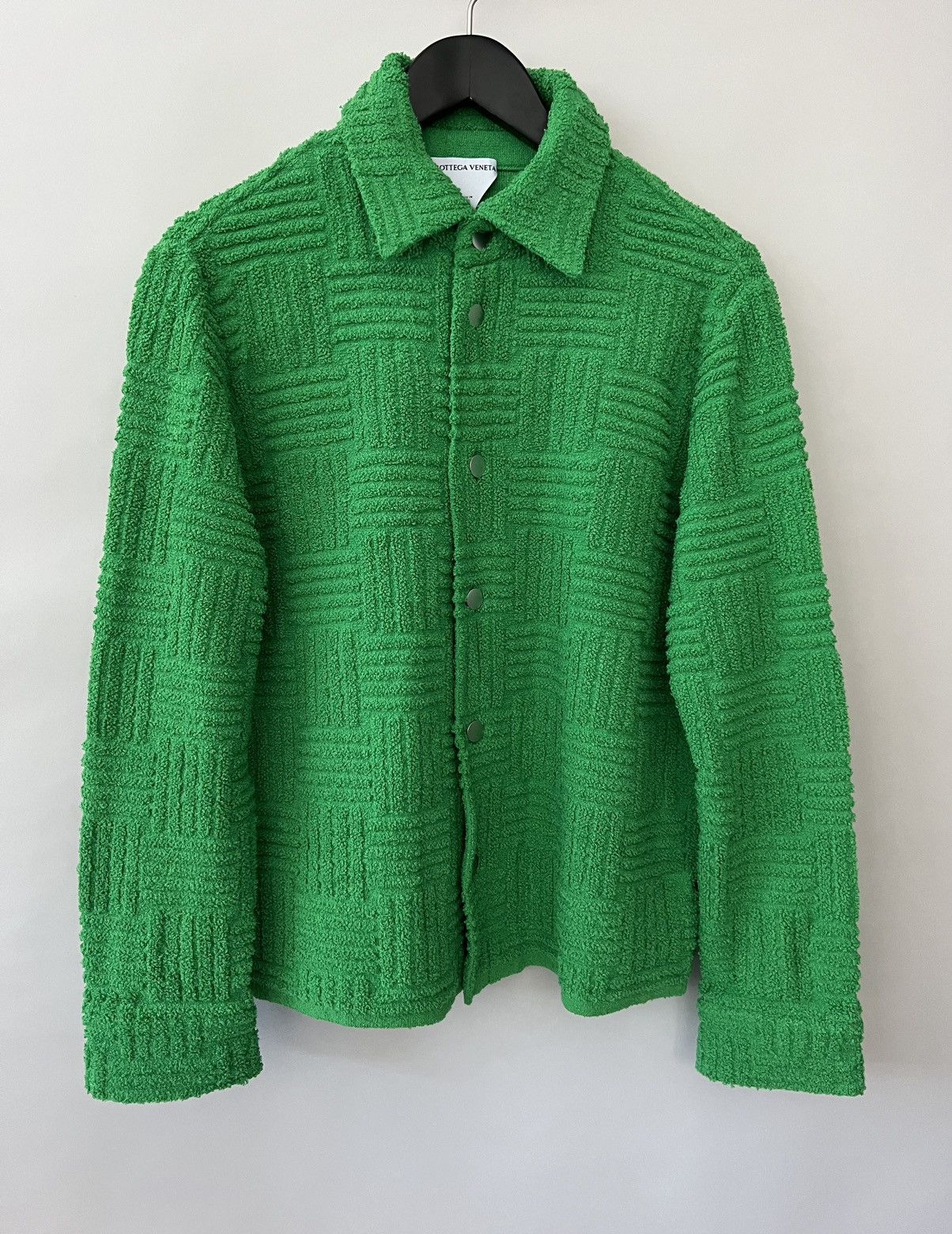 Bottega Veneta Green Intreccio Terry Cotton Jacket