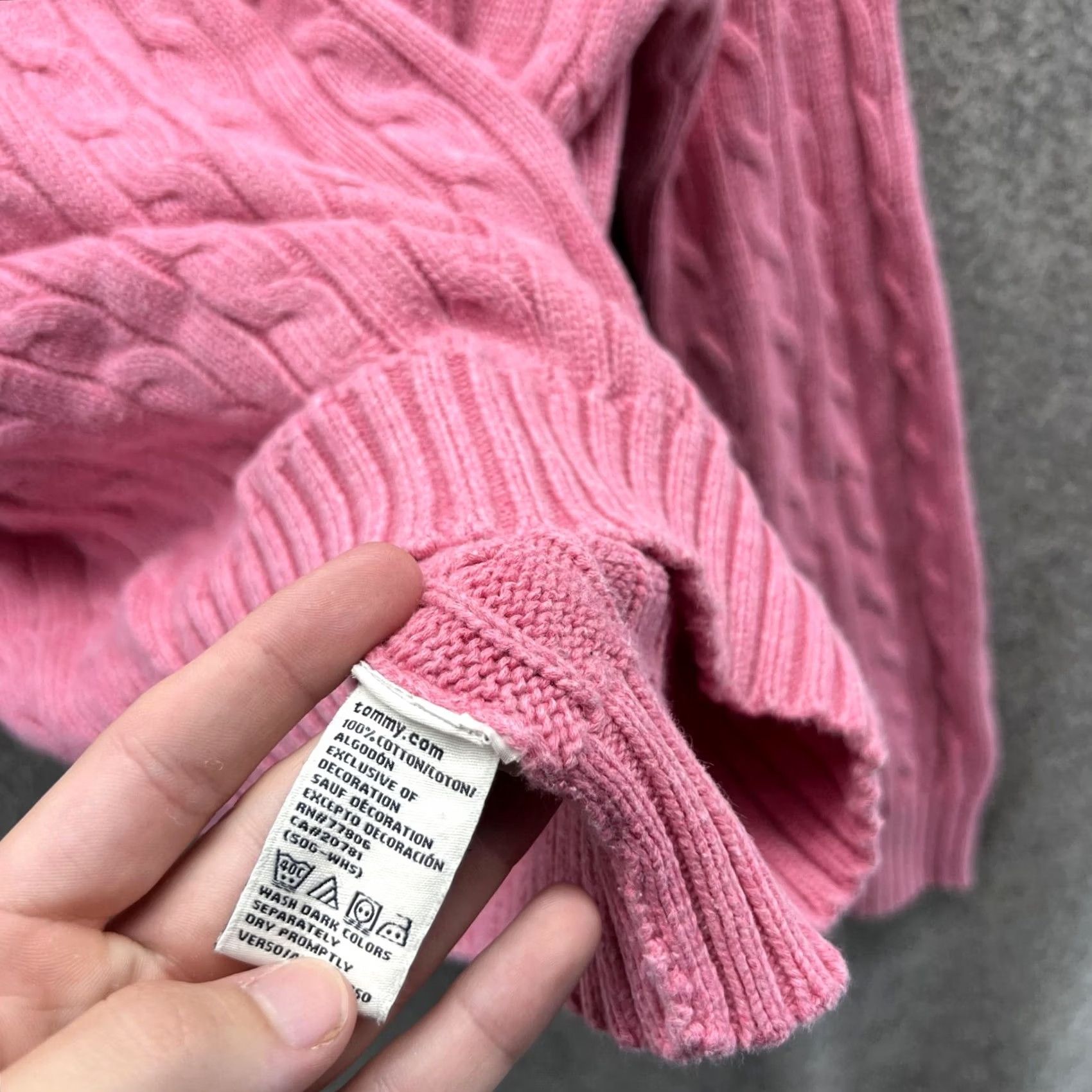 Tommy Hilfiger Tommy Hilfiger Sweater Women Medium Pink Crewneck Cable Knit Pullover Knitted Knit All Seasons Size M / US 6-8 / IT 42-44 - 5 Thumbnail