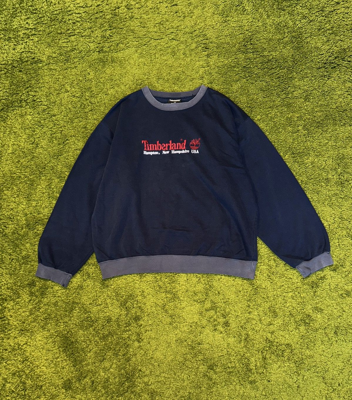 Timberland × Vintage Timberland 2000s vintage big logo faded sweatshirt Y2K Size US XXL / EU 58 / 5 - 1 Thumbnail
