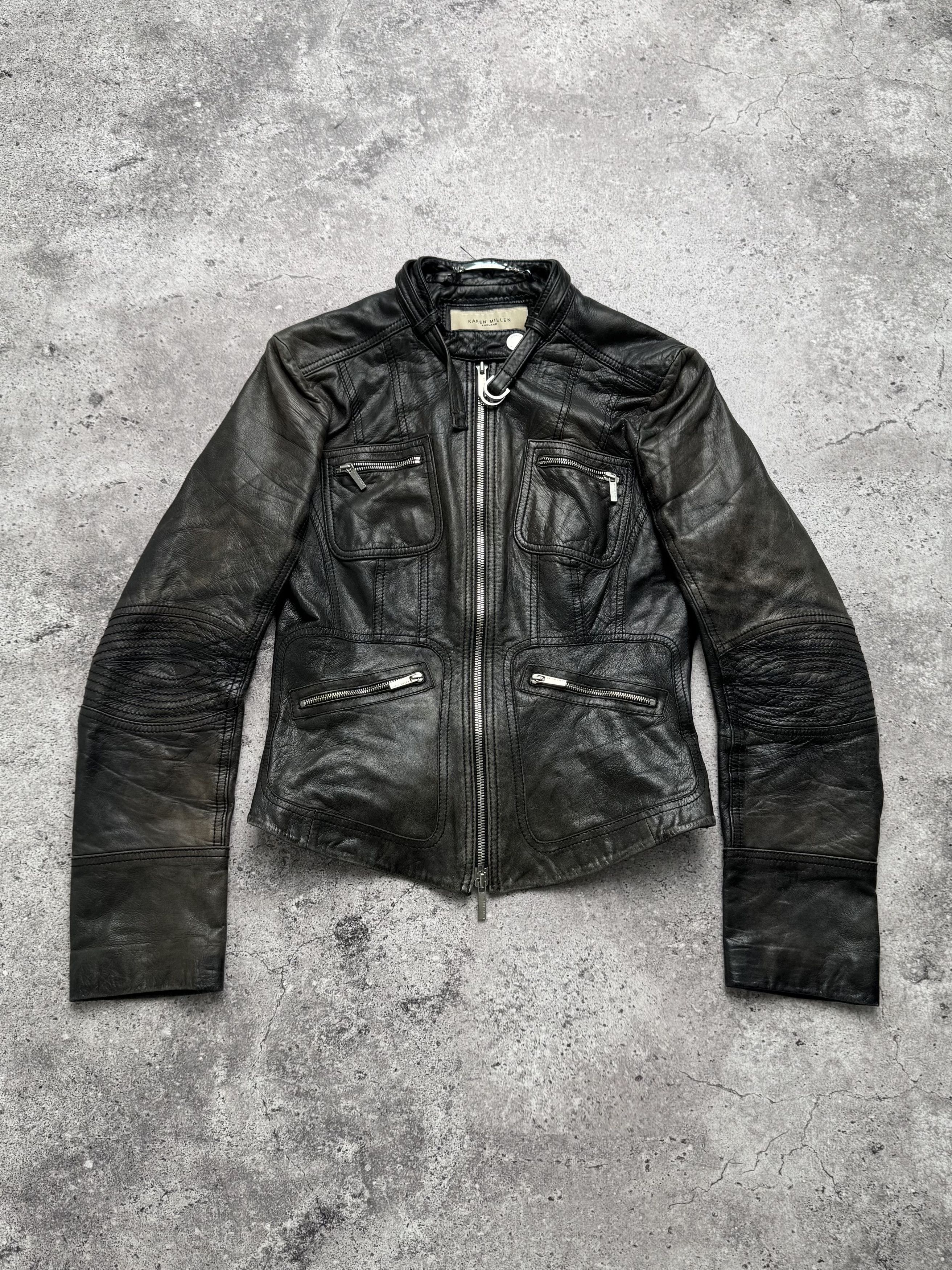 Vintage Vintage Faded Leather Cropped Jacket C5(V405)(E8) Size XS / US 0-2 / IT 36-38 - 1 Thumbnail